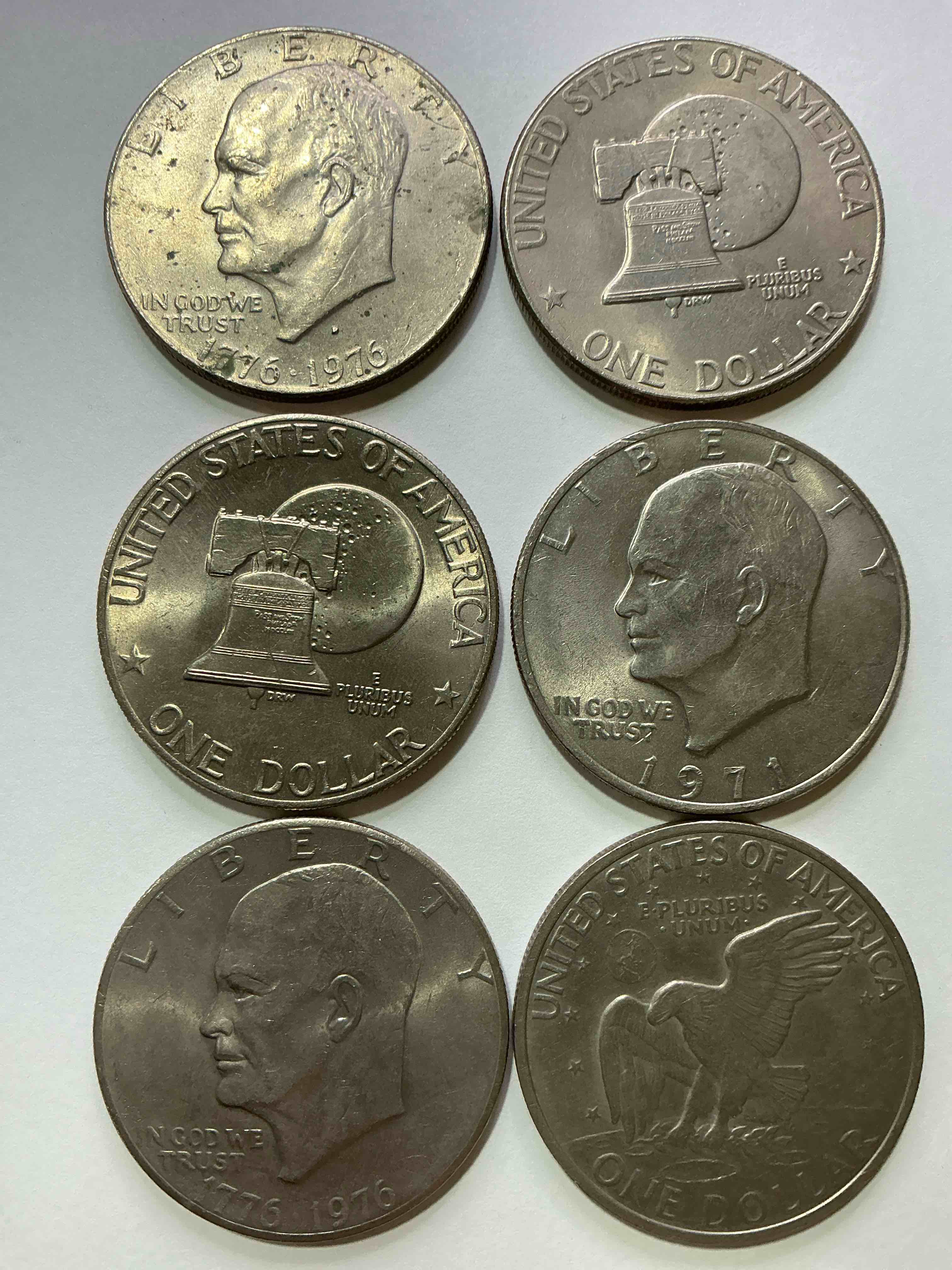 Gorgeous Eisenhower Dollar Coins! These Striking, Large U.S. Coins Were Minted From 1971-1978. Here Are Gorgeous Examples Of “Ike" Dollars From 1976 & Other Years! These Coins Have Become Immensely Popular With Collectors & Some Have Great Toning!
