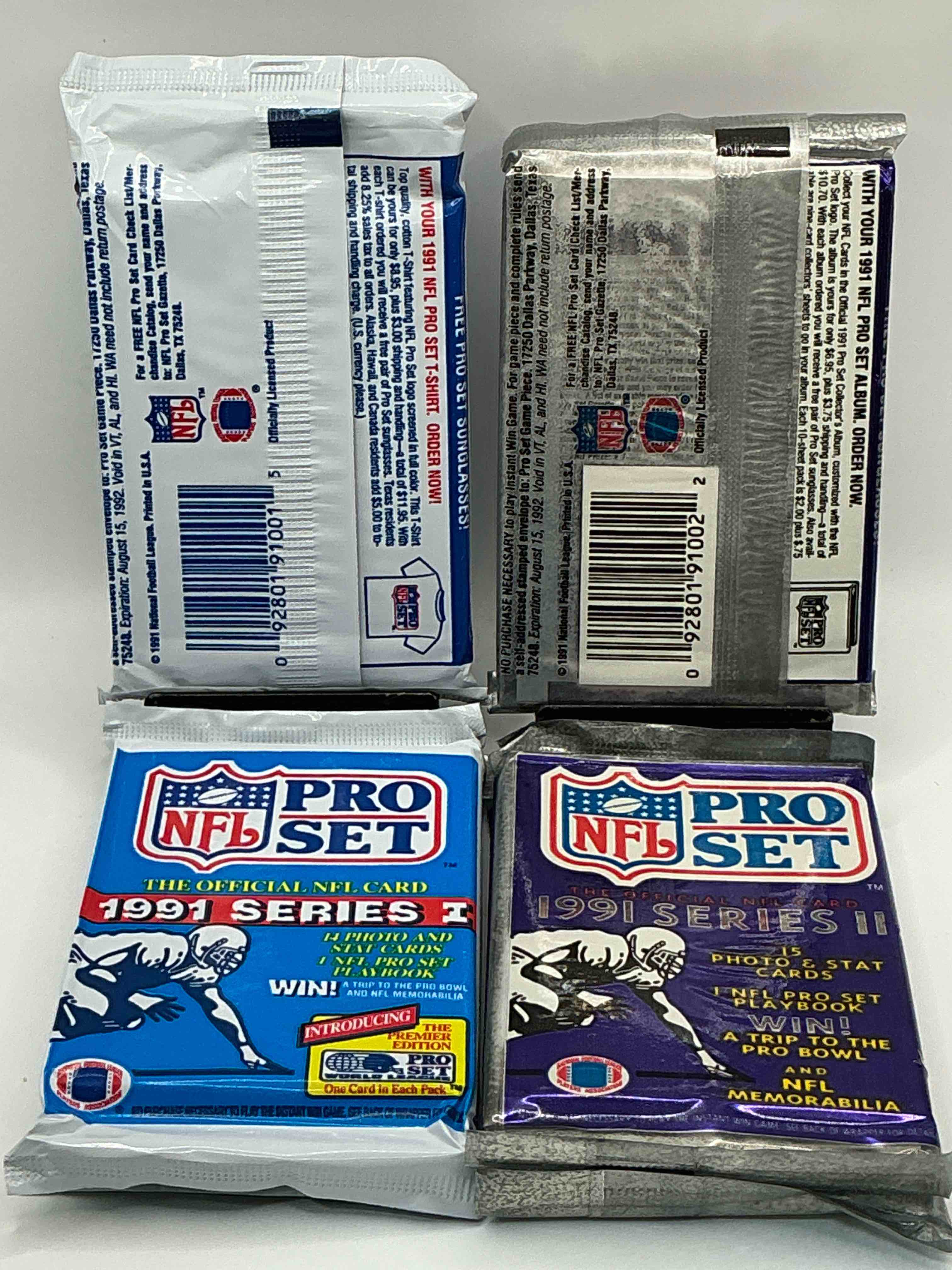 Condition photo showing New/Like New for Wow! 1991 Pro Set Football Sealed Card Packs Series I & II, Direct From Original Retail Case!Highly Sought After By Collectors As This Year Is Loaded With High Profile Cards!Search For Cards From Barry Sanders, Deion Sanders, Troy Aikman, Michael Irvin & Much More! Getting Hard To Find!