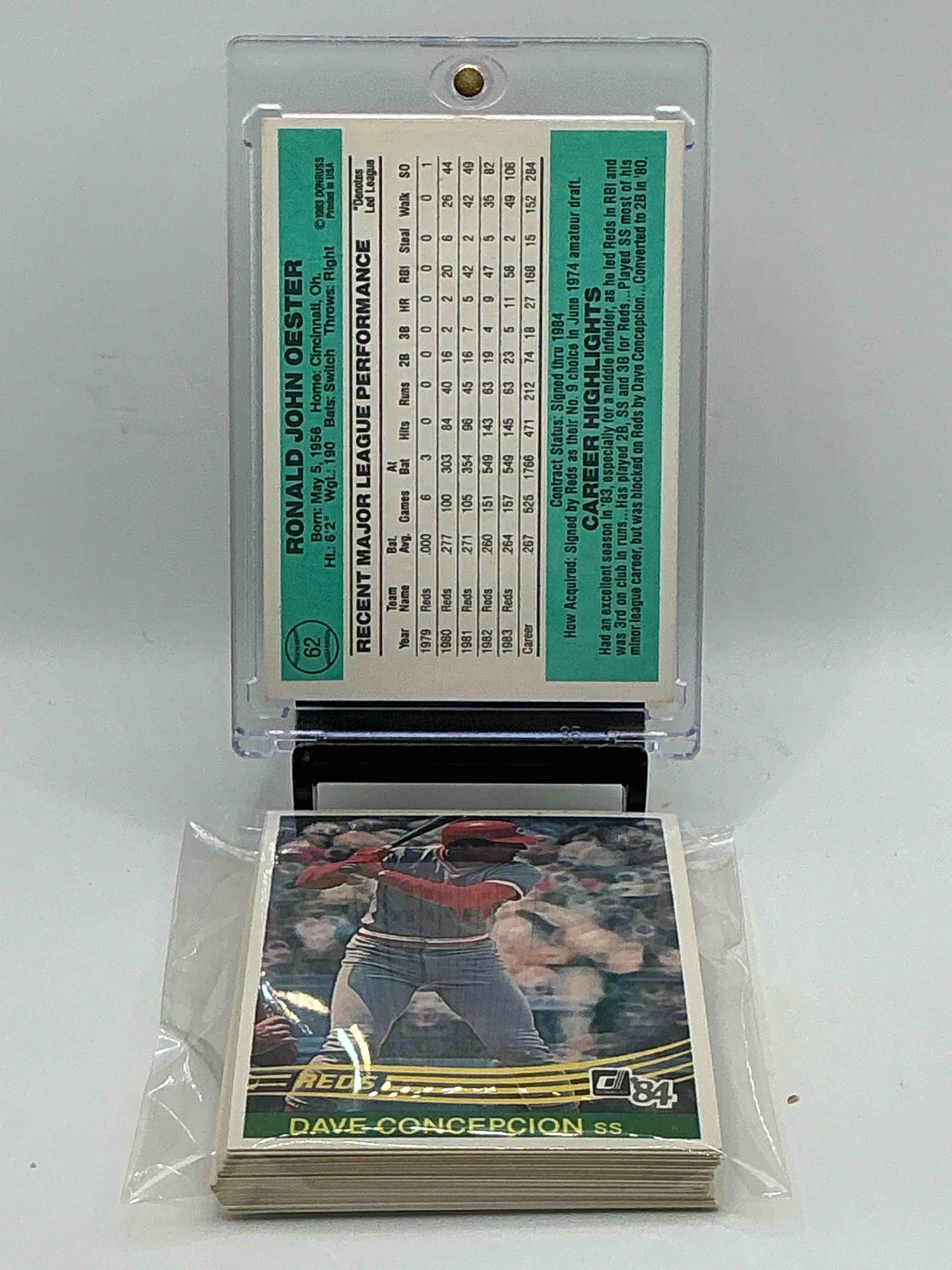 Condition photo showing New/Like New for 1984 Donruss Reds Team Set! 23 Card Reds Set! Dave Concepcion, Cesar Cedeno, Ron Oester & More! Reds Fans Rejoice!