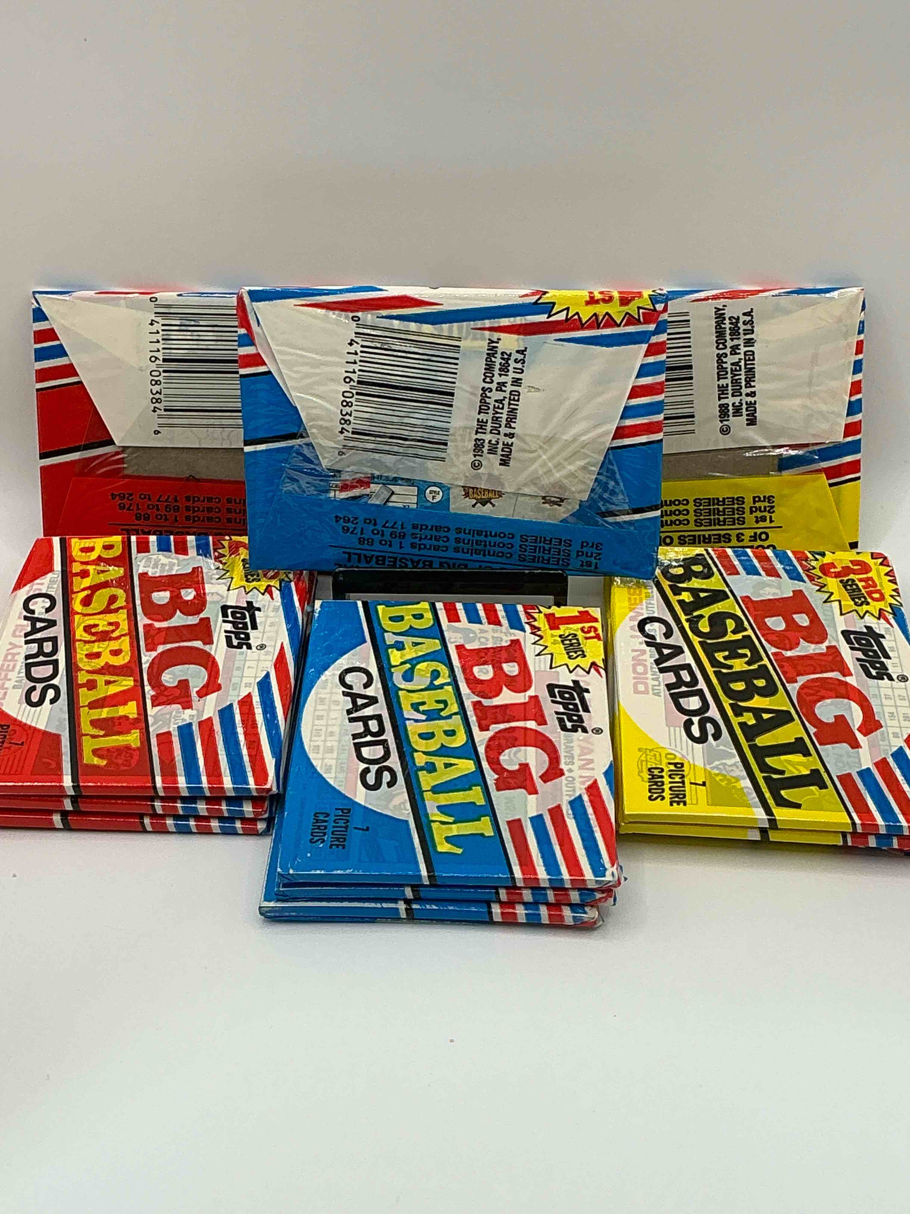 Condition photo showing New/Like New for 1988 Topps Big Baseball Sealed Card Packs Direct From Original Retail Case. Getting Harder & Harder To Find! Search For Bo Jackson, Roger Clemons & Tons Of 80's Stars In These Fun Cards You Rarely See!