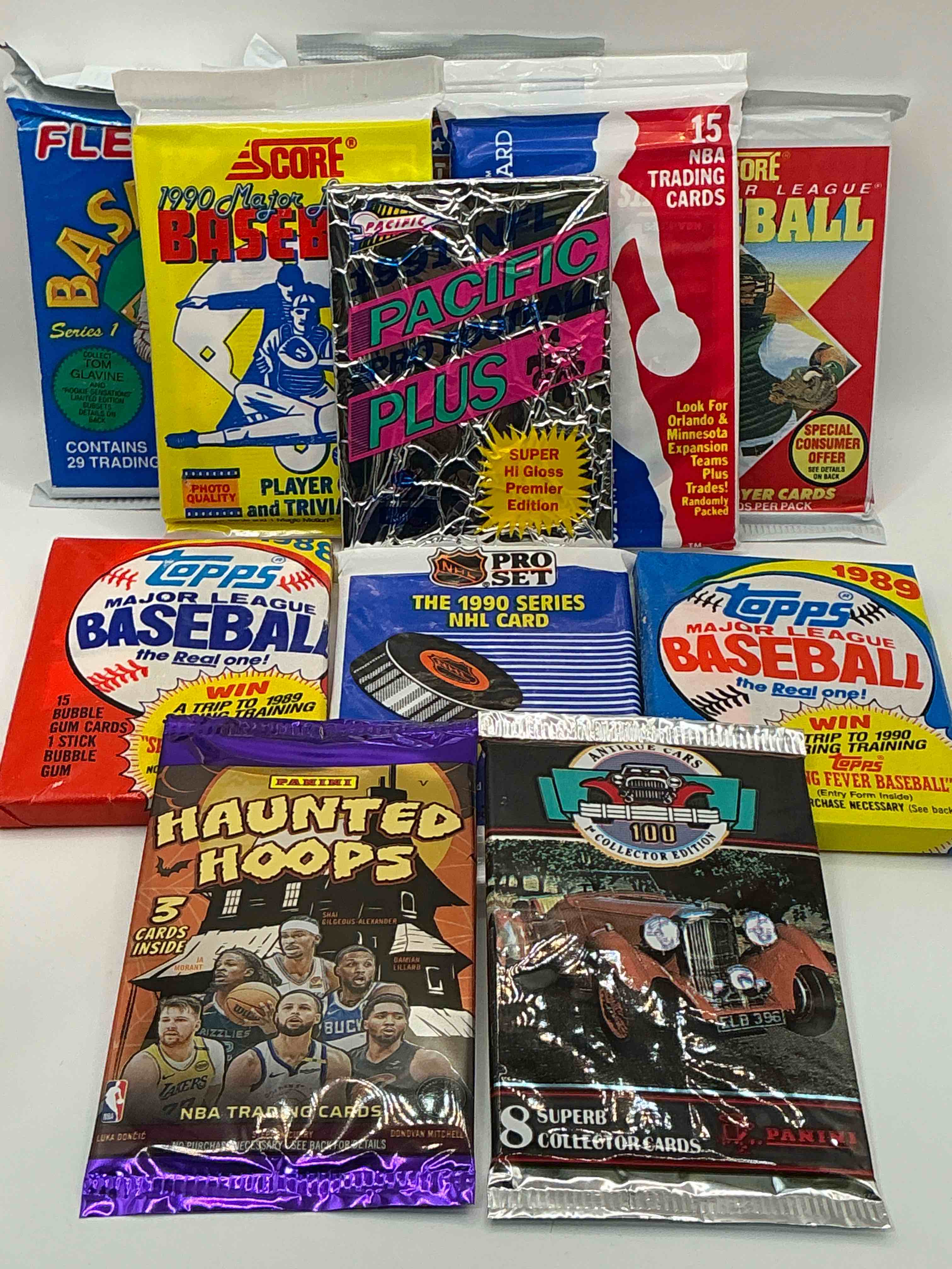 Condition photo showing New/Like New for Pack Palooza! All Different Sports & Years! Baseball, Hockey, Football & So Many More! Pack Variety!