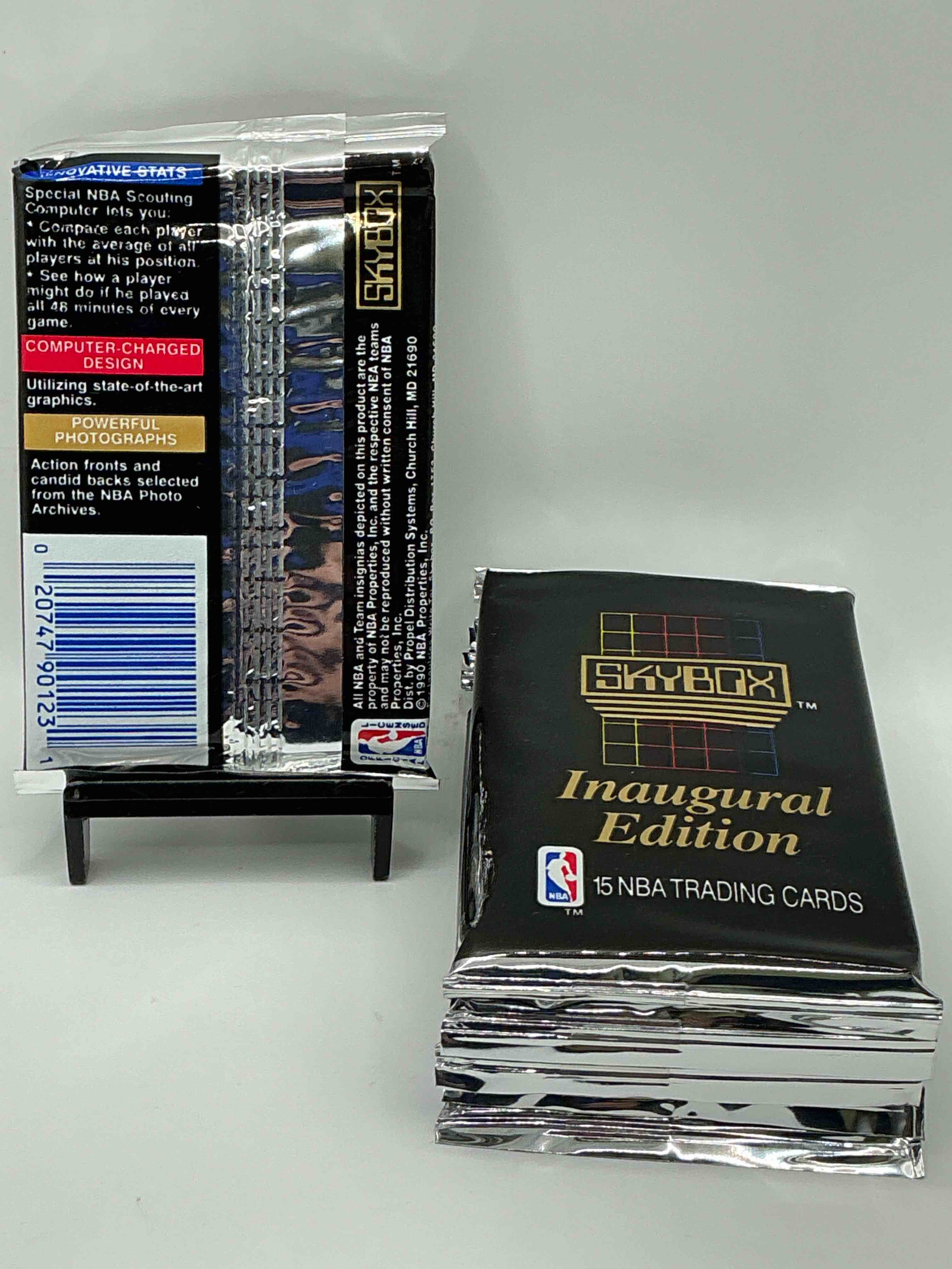 Condition photo showing New/Like New for Michael Jordan, Magic Johnson & More! Search For So Many NBA Legends & Stars! 1990-91 Skybox Unopened Pocks! Direct From Original Box! These Packs Are Sought After For Ther Eye-Catching Teal Look & Awesome Cards! Search For Valuable Michael Jordan, Larry Bird & Magic Johnson Cards! Along With Other Stars!