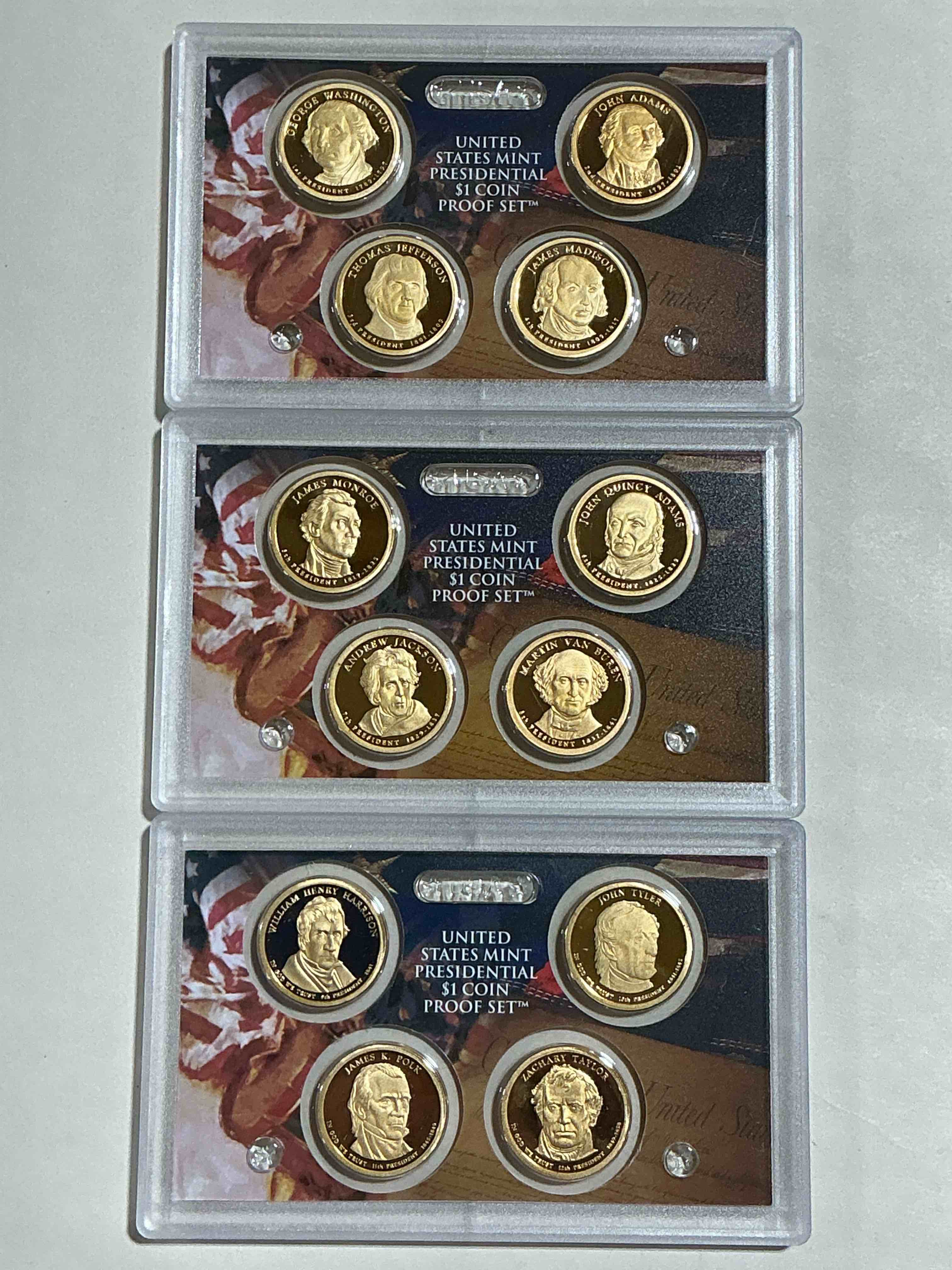 2007-09 Presidential Mint Sets! Four Coins Each Set, Encased In Plastic… Ultra Rare! These Coin Sets Are Rare & Hard To Find, Perfect To Add To Any Collection!