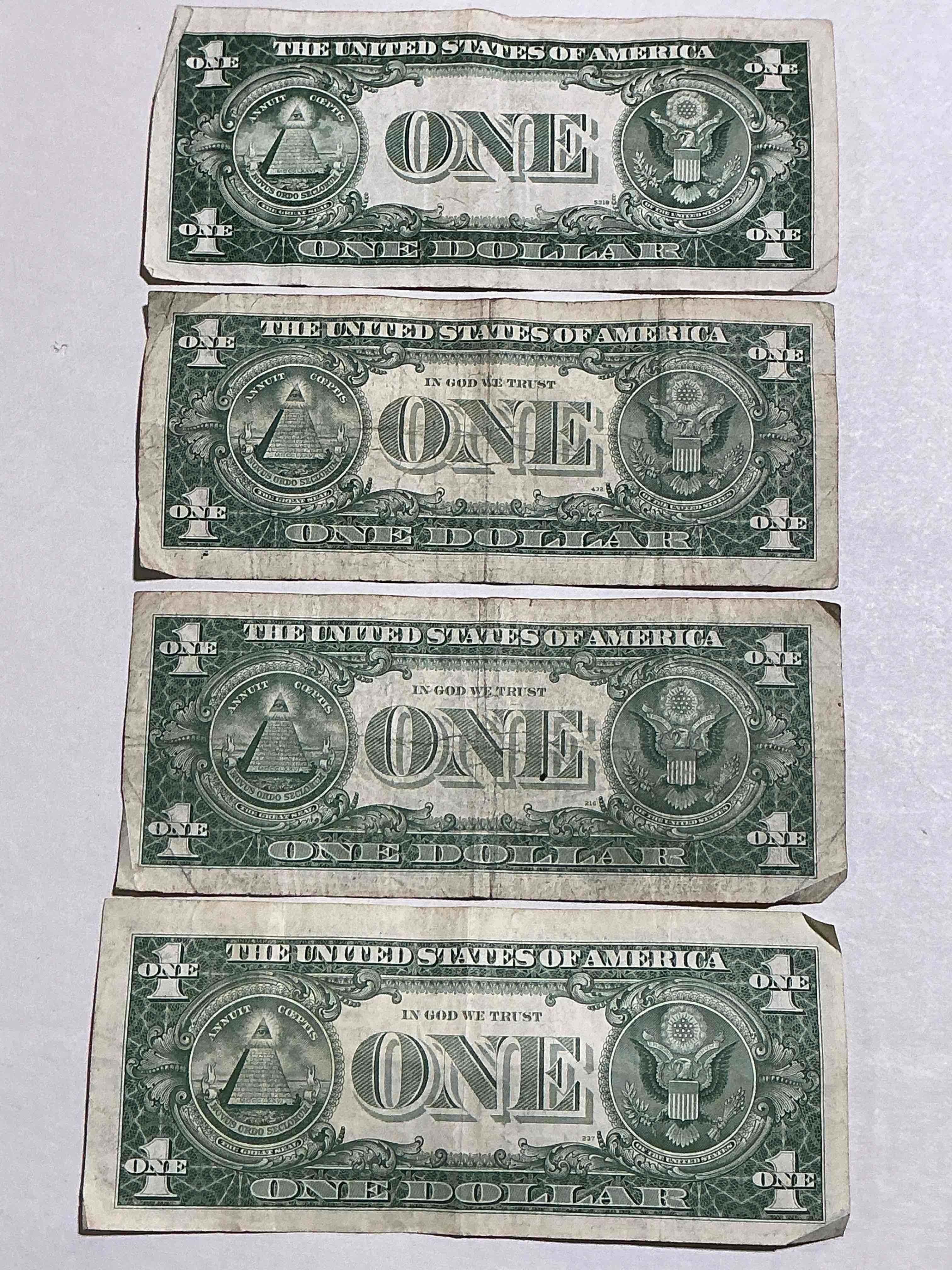 Condition photo showing Good Condition for 1957 & 1935 Silver Certificates! Did You Know That Prior To 1964 One Dollar U.S. Paper Money Was Actually Redeemable For Silver Dollars?! Wow How Times Have Changed! Silver Certificates Were Produced From 1878 To 1964 & Are Still Considered Legal Tender At Face Value. Here Are Gorgeous, Circulated 1935 & 1957 U.S. One Dollar Silver Certificate, With Highly Collectible "Blue Seal!* Own An Awesome Piece Of History!