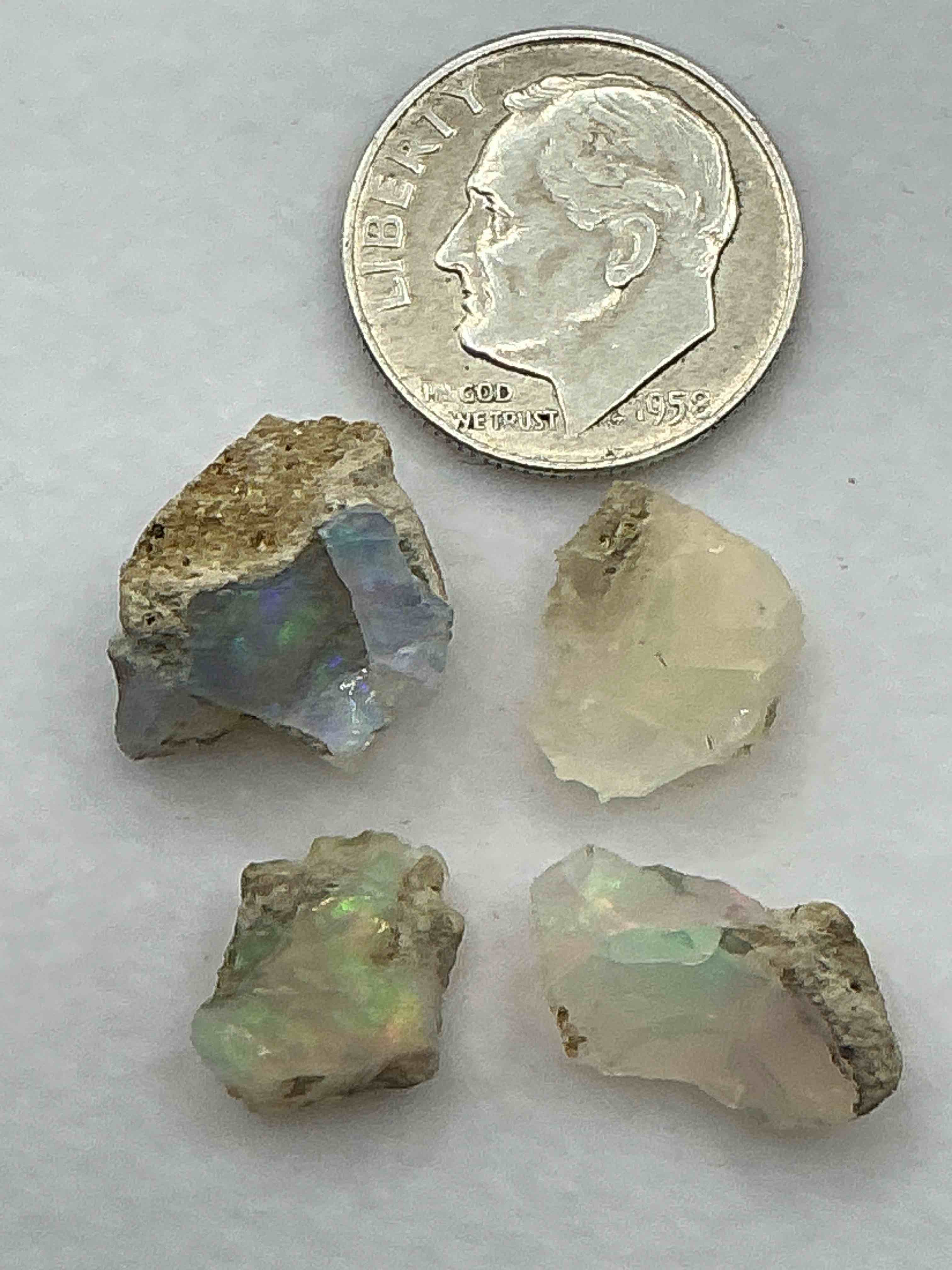 Condition photo showing Good Condition for Opal Precious Gemstone, Authentic! Opal Gemstone, Cut And/Or Faceted & Polished! Opals Are Famous For Their. Stunning Clarity & Hues & Likely Originate From Ethiopia. Opals Are Believed To Promote Hope, Purity & Love. The U.S. Dime In Image Is For Size Reference Only (Not Included). Own An Amazing, Stunning, Unique Opal Gemstone!