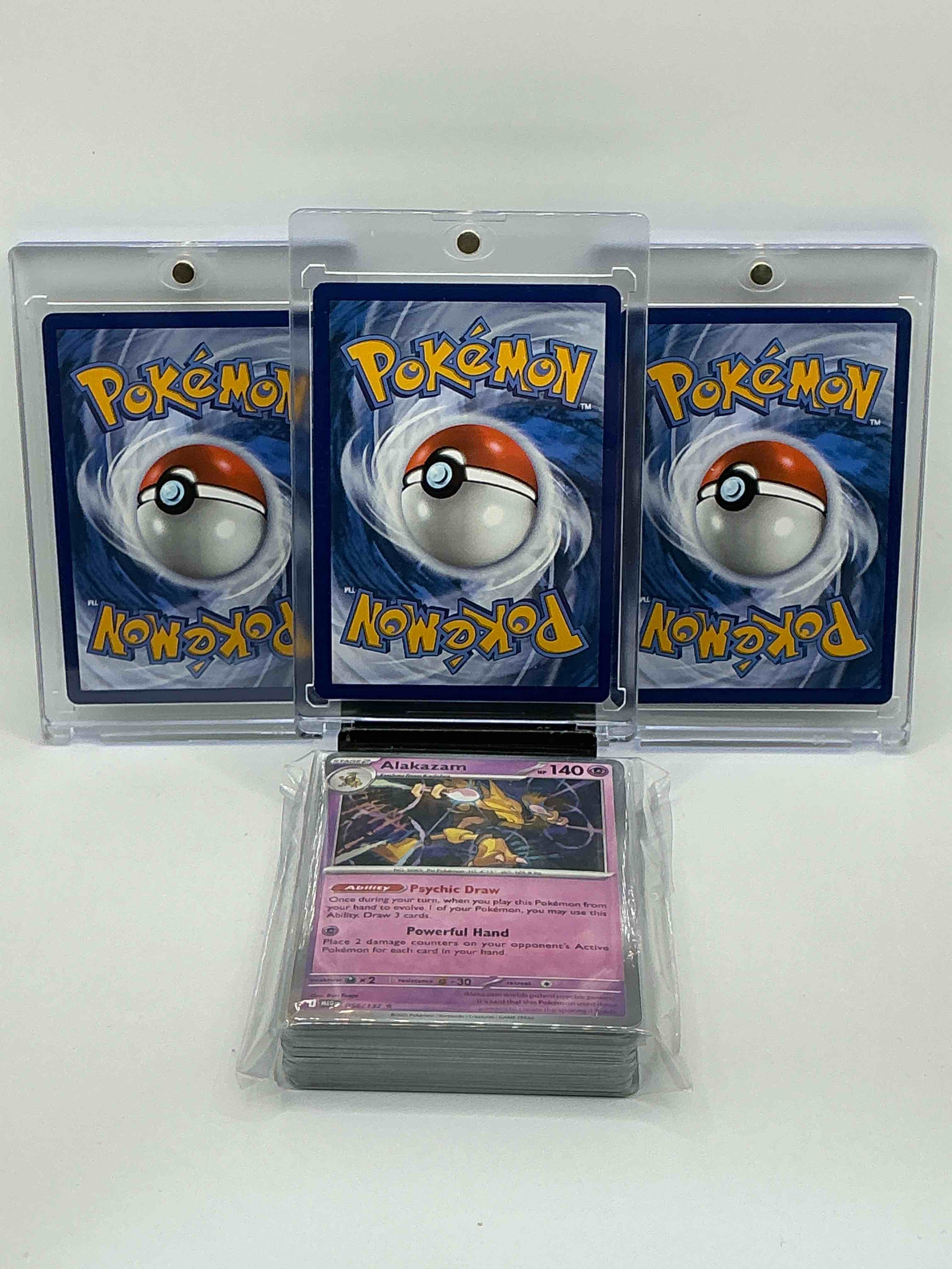 Condition photo showing New/Like New for Pokémon Palooza! Silver & Blue Shimmer Solid Shell Twin Cannons Blastoise EX! Silver & Green Shimmer Re-Brew Matcha Splash Sinistcha EX! Silver & Orange Aura Uppercut Tornado Rush Lucario EX! Along With 50 Other Pokémon Heroes, Legends & Commons!