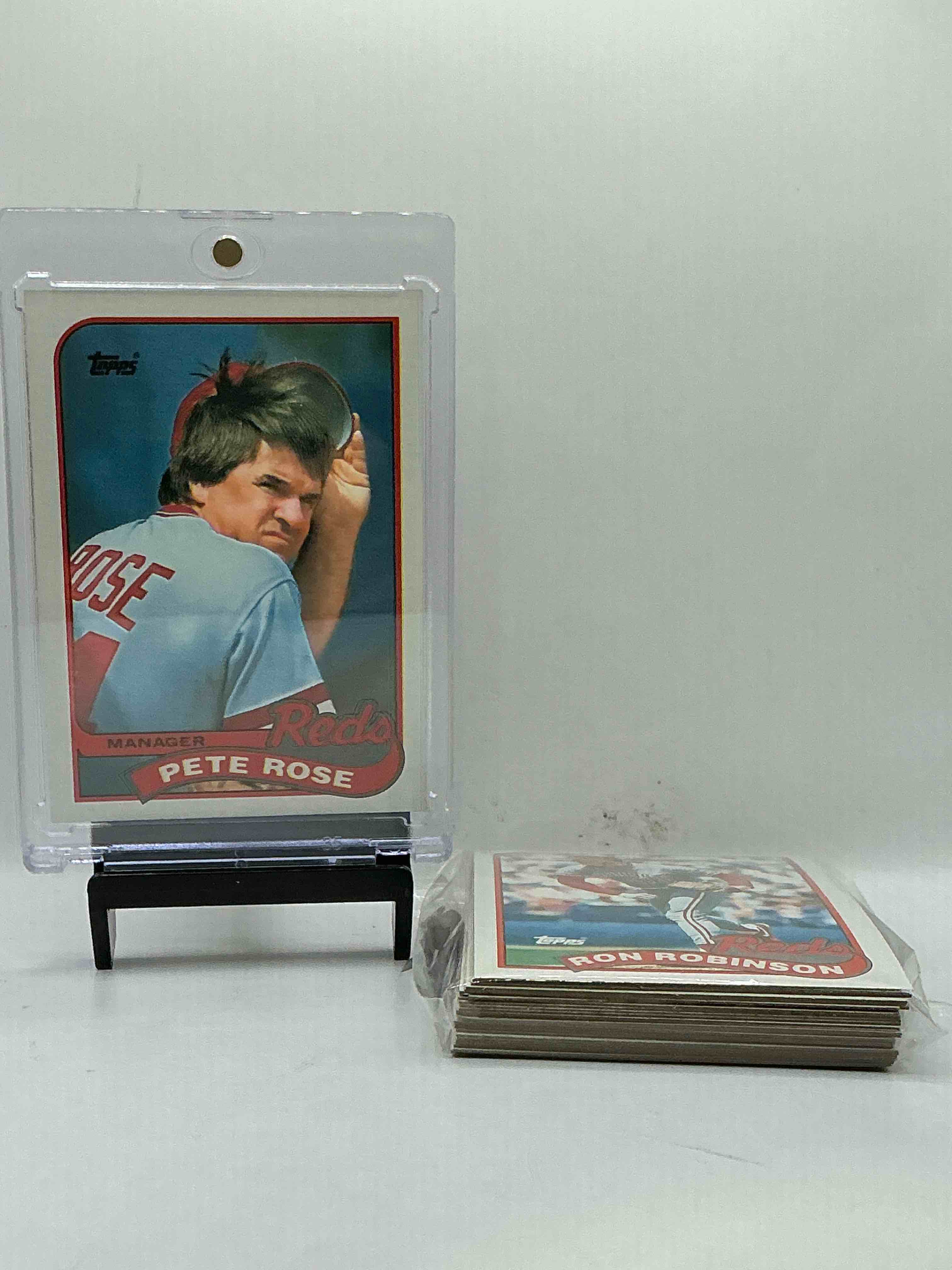 1989 topps reds team set! 27 card reds set! pete rose, tom browning, reds team card, eddie miller, ron oester & more! reds fans rejoice!