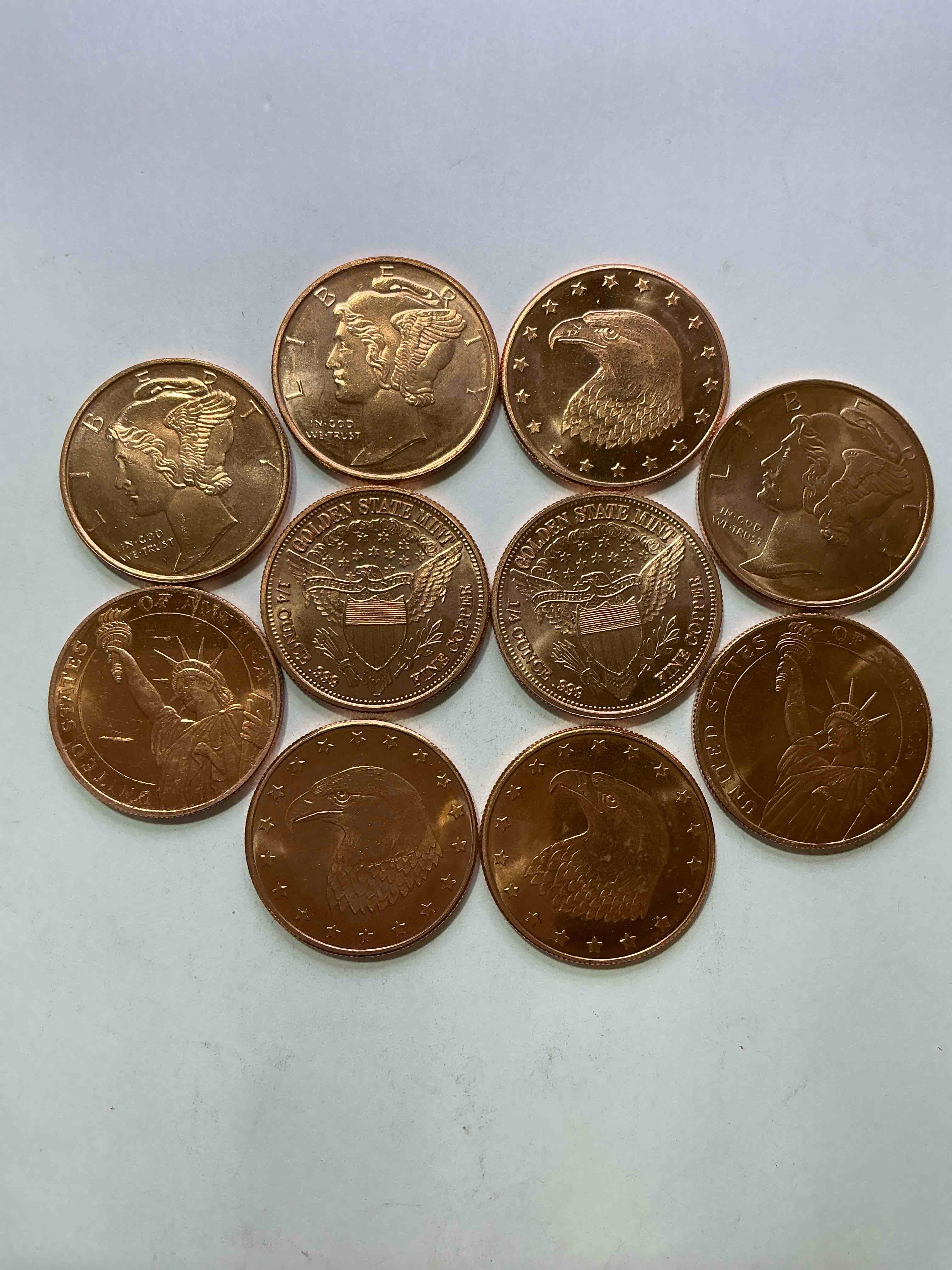 Copper Commemorative Coins! Awesome Coin Collectible Made Of Pure .999 Percent Copper, All With Cool Designs! WOW!