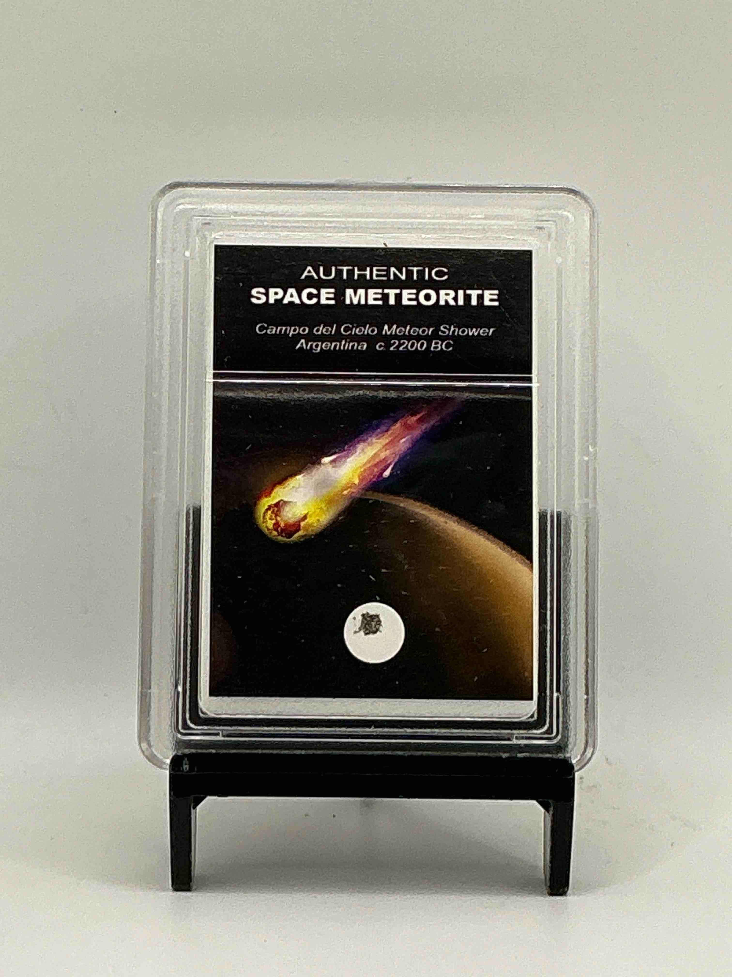 meteorite, authentic & very rare! genuine meteorite fragment discovered in argentina in the year 1571! this meteorite is thought to have fallen from space to earth around 4,000-6,000 years ago! your chance to own an authentic, super rare, meteorite fragment from outer space!