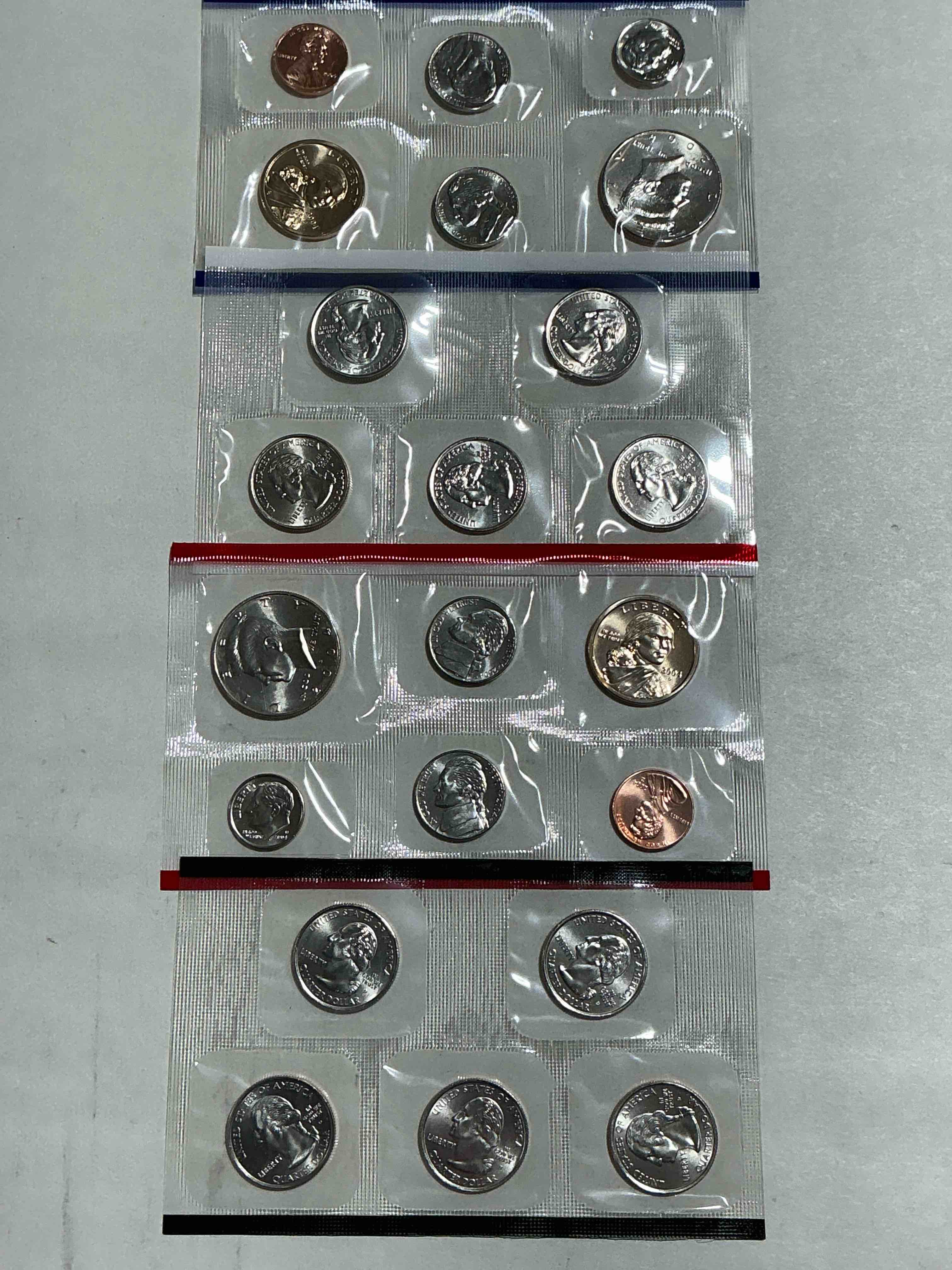 no way! full denver & philadelphia 2004 mint sets, 22 total coins! these mint sets are highly coveted for their coins inside… 22 coins, two sacagawea dollars, two half dollars, quarters, nickels, dimes & pennies! wow!
