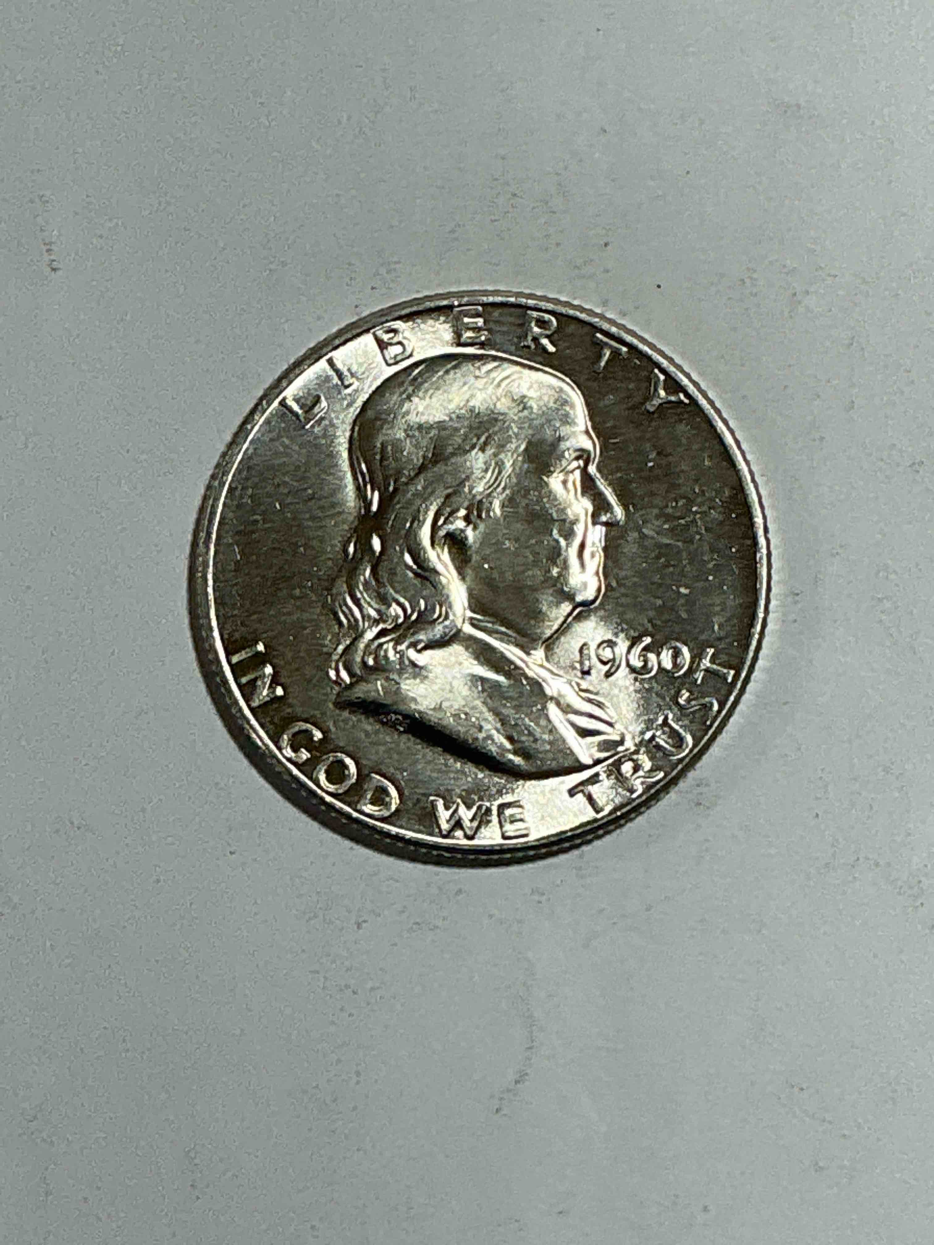 uncirculated ben franklin silver! pre 1965 silver u.s. half dollar coins! before 1965 american half dollars were actually silver, here is a rare version in excellent, uncirculated condition! great for investing in precious metals! these heavy half dollars were minted at 90% silver and 10% copper, giving them a net weight of 36169 ounces of pure silver per coin! very rare in this great. condition!