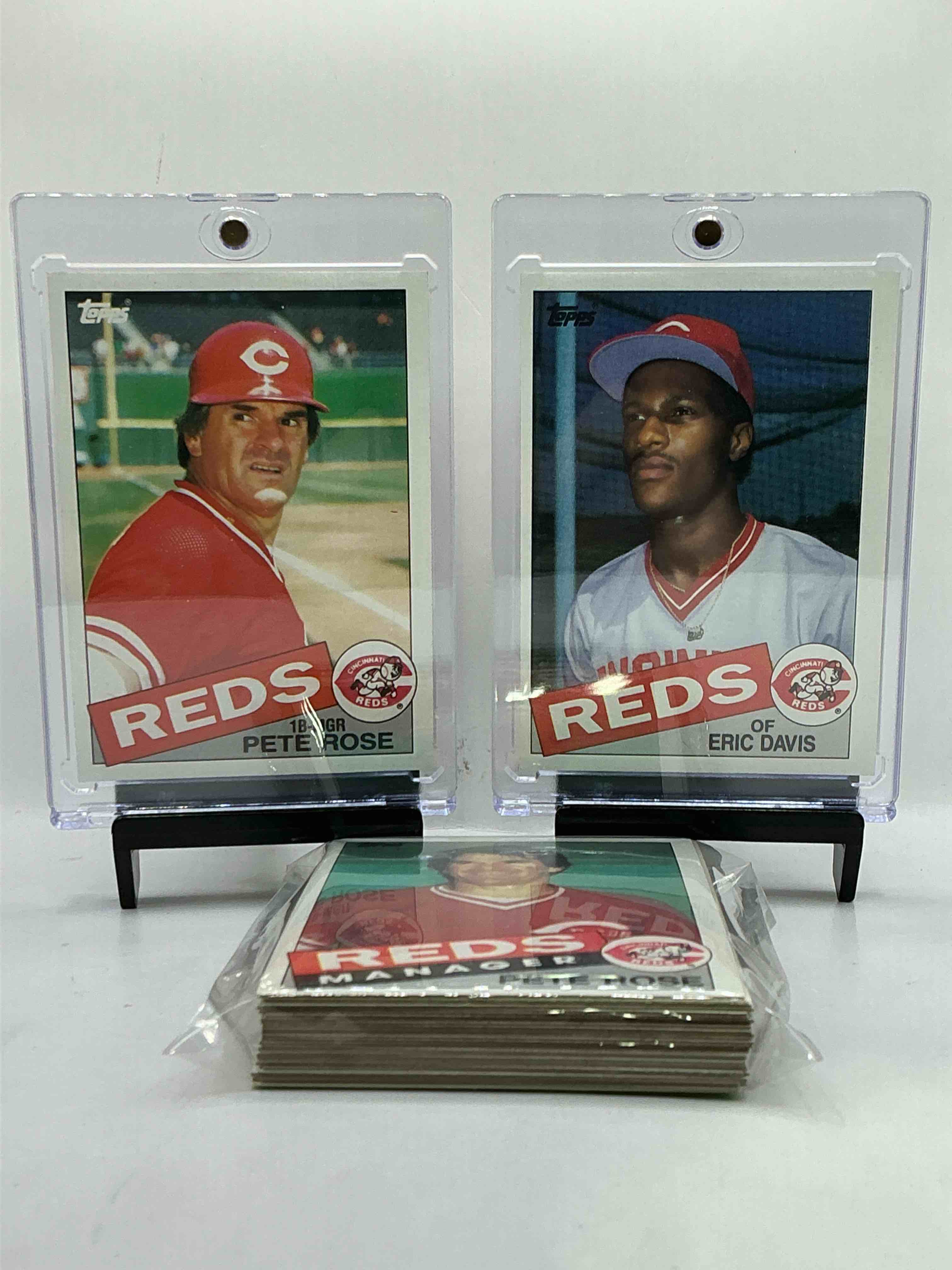 1985 reds topps baseball team set! vintage reds lot! pete rose, eric davis, dave concepción, jeff russell, jeff, russell, john franco, joe price, eddie milner, j tibbs,  mario, soto, tony perez, ted powell & more… cincinnati reds! 