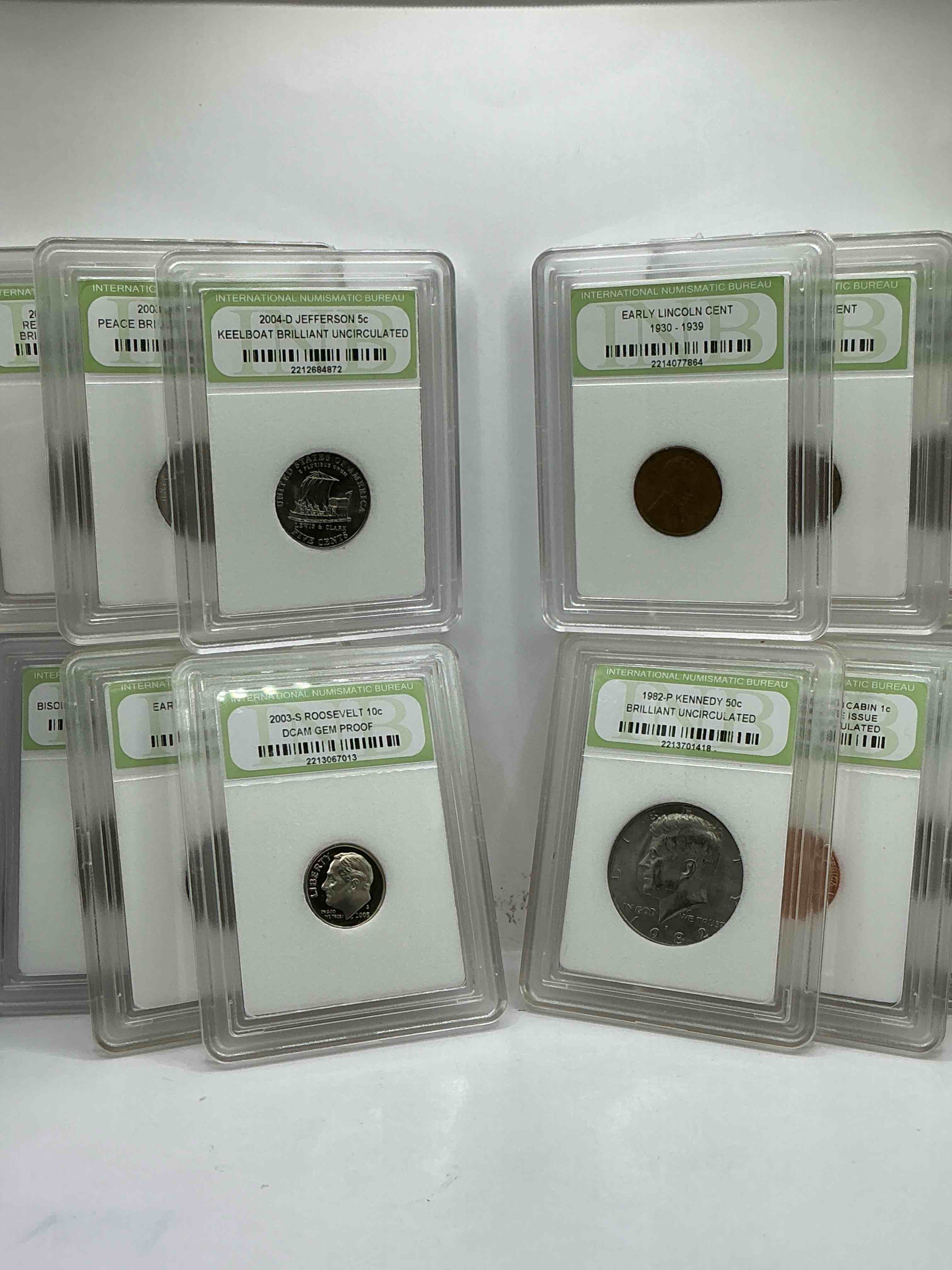 Collector's Dream! 12 Different Rare, Slabbed U.S. Collector Coins In Certified/Catalogued Protective Slab Cases! A Great Way to Build An Incredible Collection Of Protected, Rare U.S. Coins! Great For The Coin Fan & Collector!