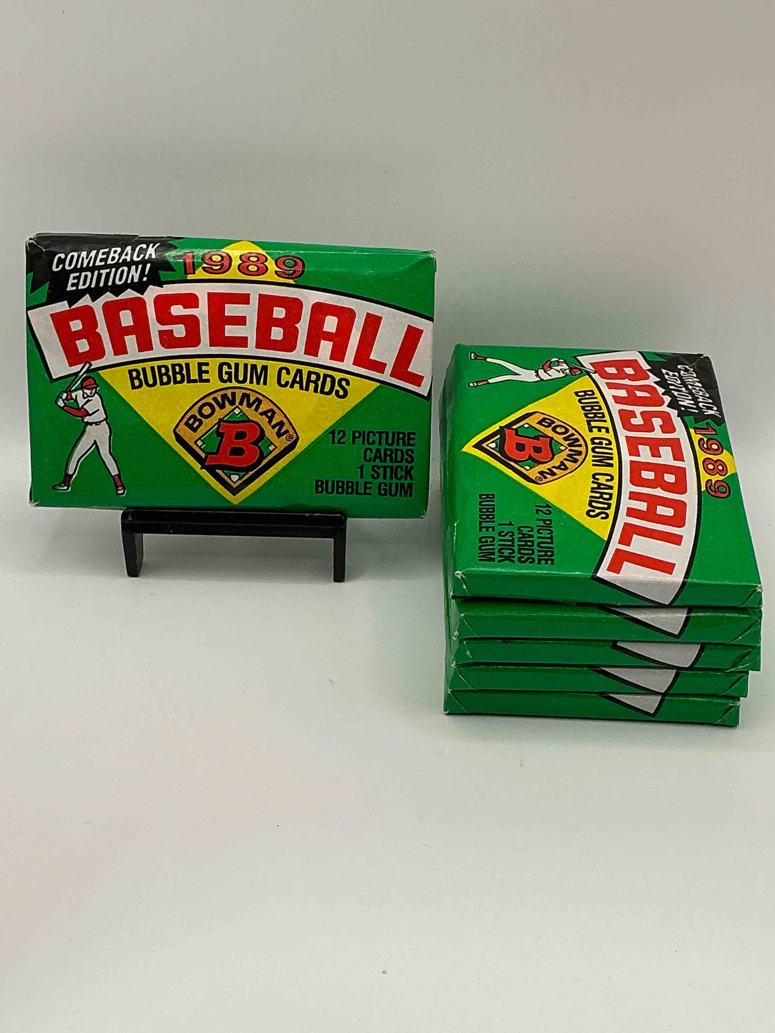 1989 bowman comeback edition baseball cards! direct from original box! search for ken griffey jr. rookie card & valuable bo jackson & nolan ryan cards!
