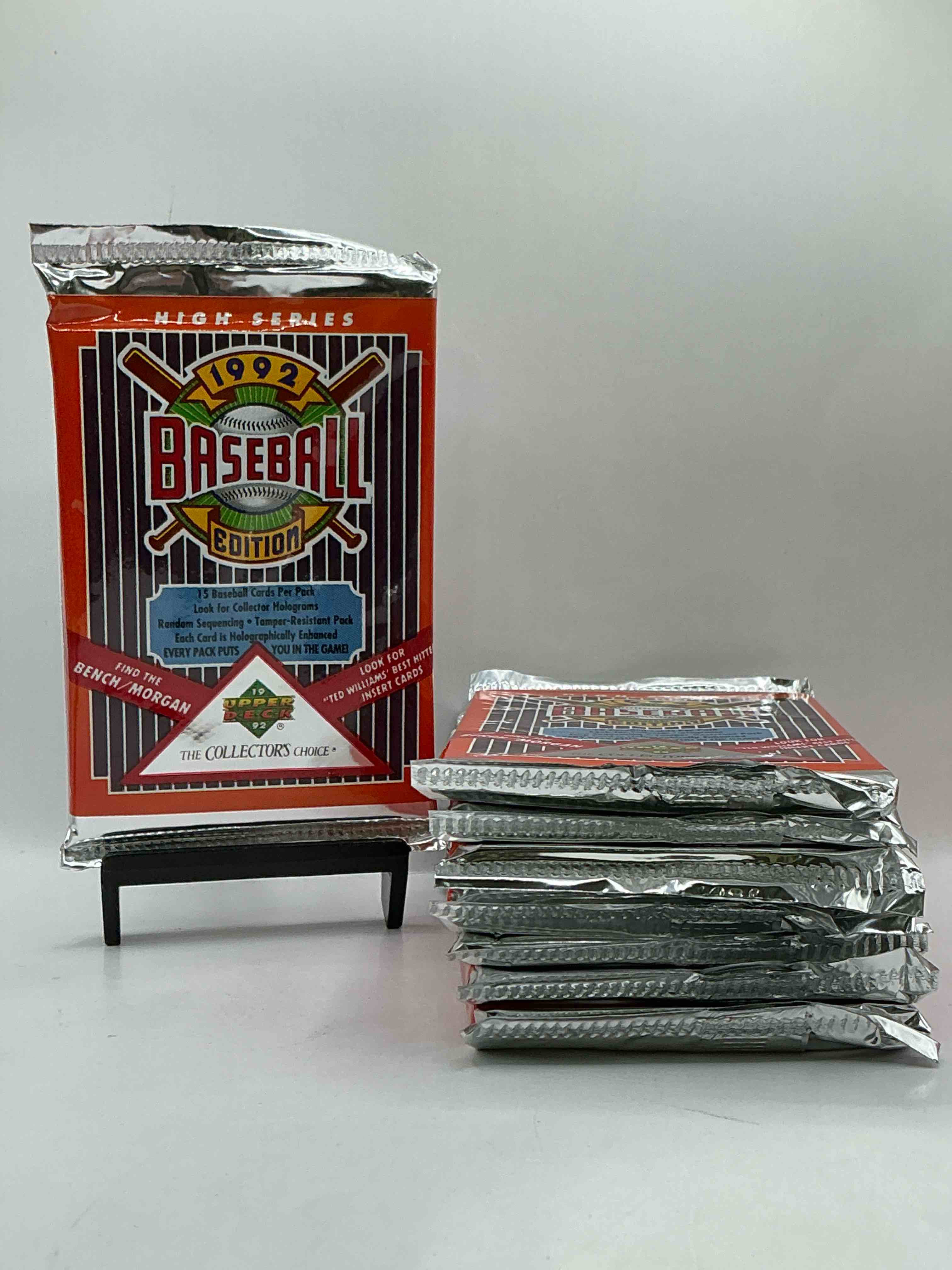 1992 Upper Deck Baseball Sealed Sports & Collectible Card Pack, Direct From Original Sealed Retail Case! Search For Ultra Rare & Valuable Ted Williams & Johnny Bench Signed Insert Cards As Well As Deion Sanders, Ken Griffey Jr., Nolan Ryan & So Much More!