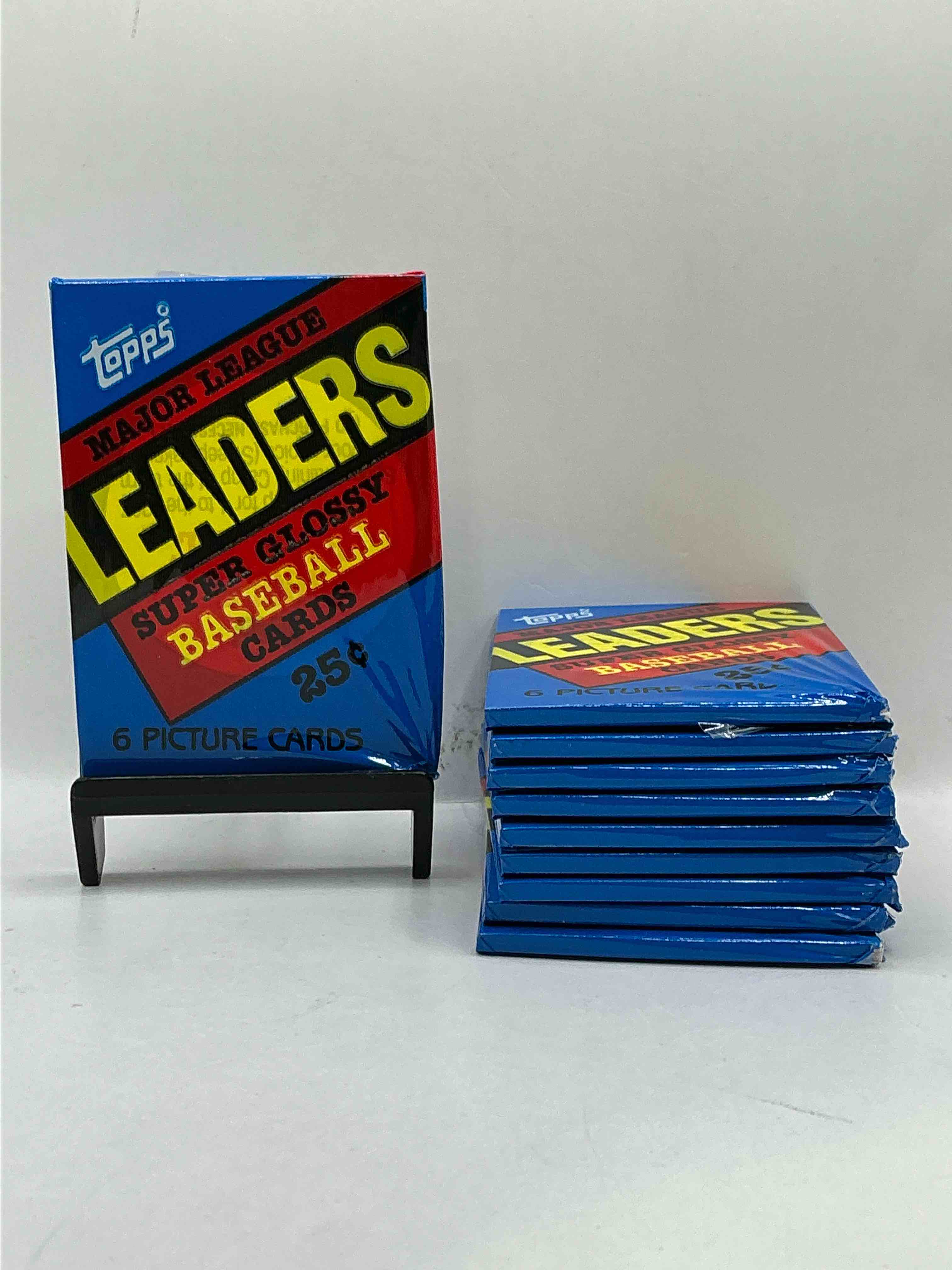 Ultra Rare! 1986 "MLB Leaders" Unopened Miniature Baseball Collectible Card Packs, 6 Cards Per Pack, Direct From Original Retail Case. Super Rare, Impossible To Find! Like New Condition!