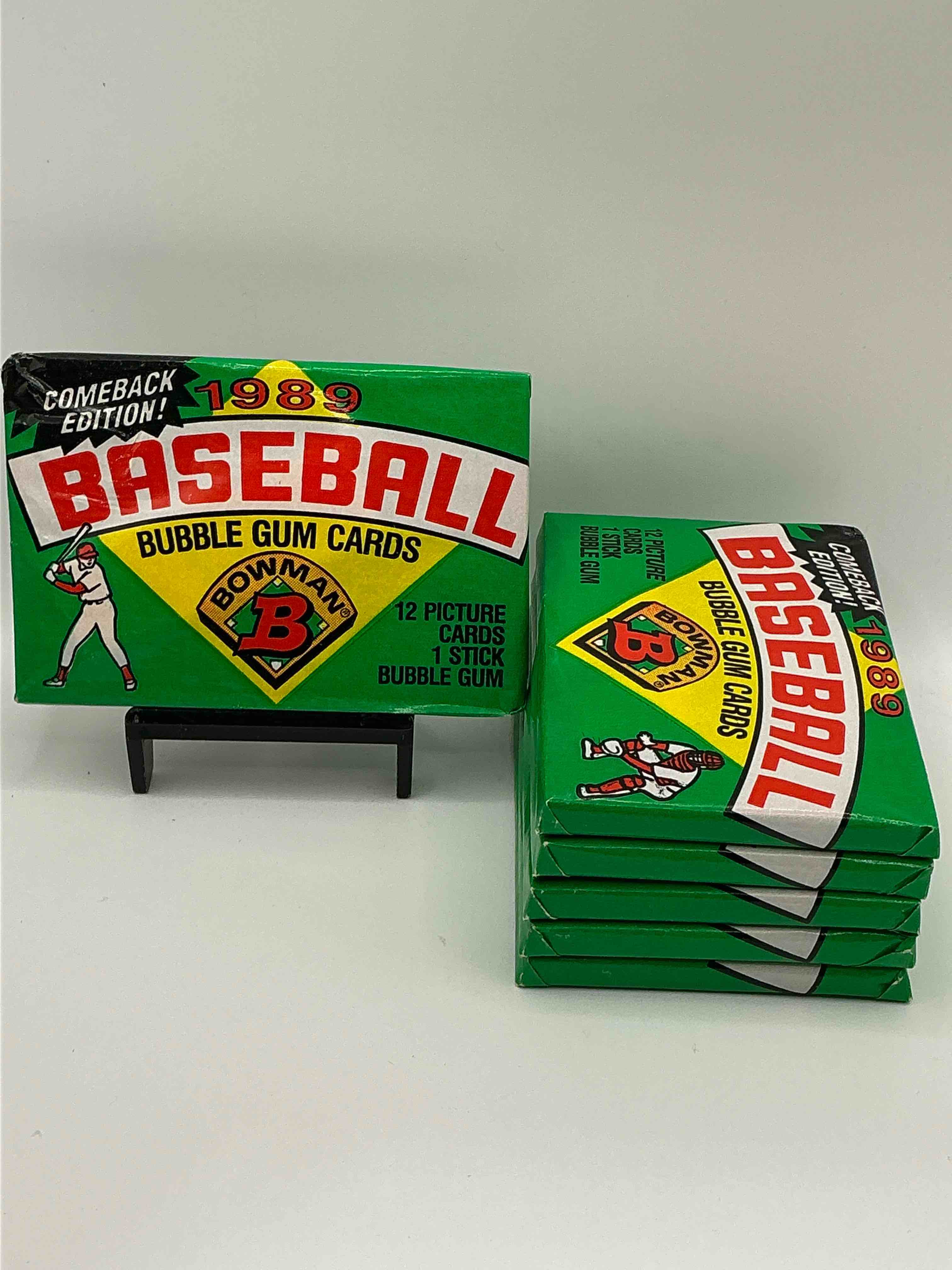 1989 bowman comeback edition baseball cards! direct from original box! search for ken griffey jr. rookie card & valuable bo jackson & nolan ryan cards!