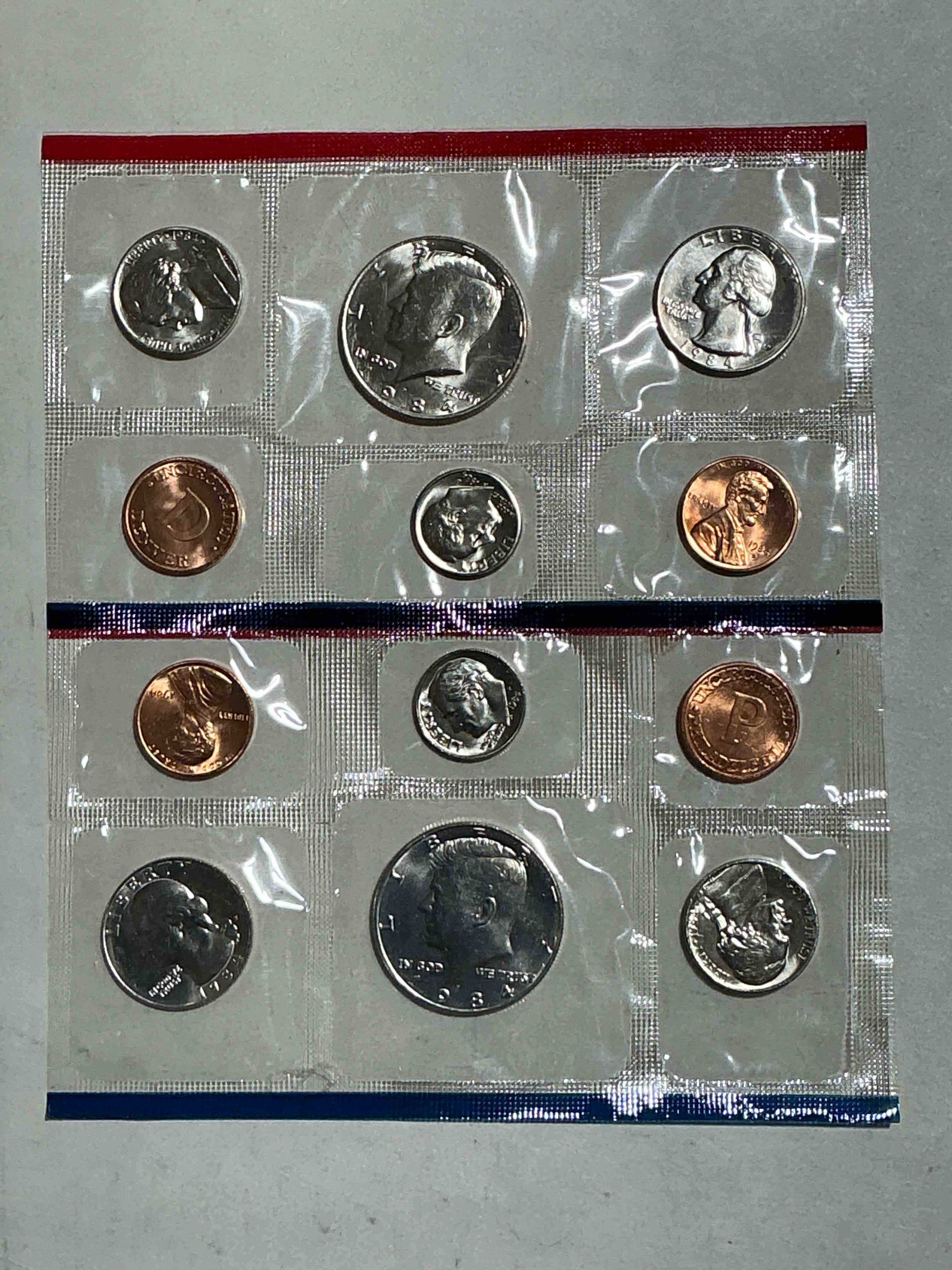 1984 mint coins! 12 coin lot, all uncirculated! pennies, quarters, nickels & dimes! wow!