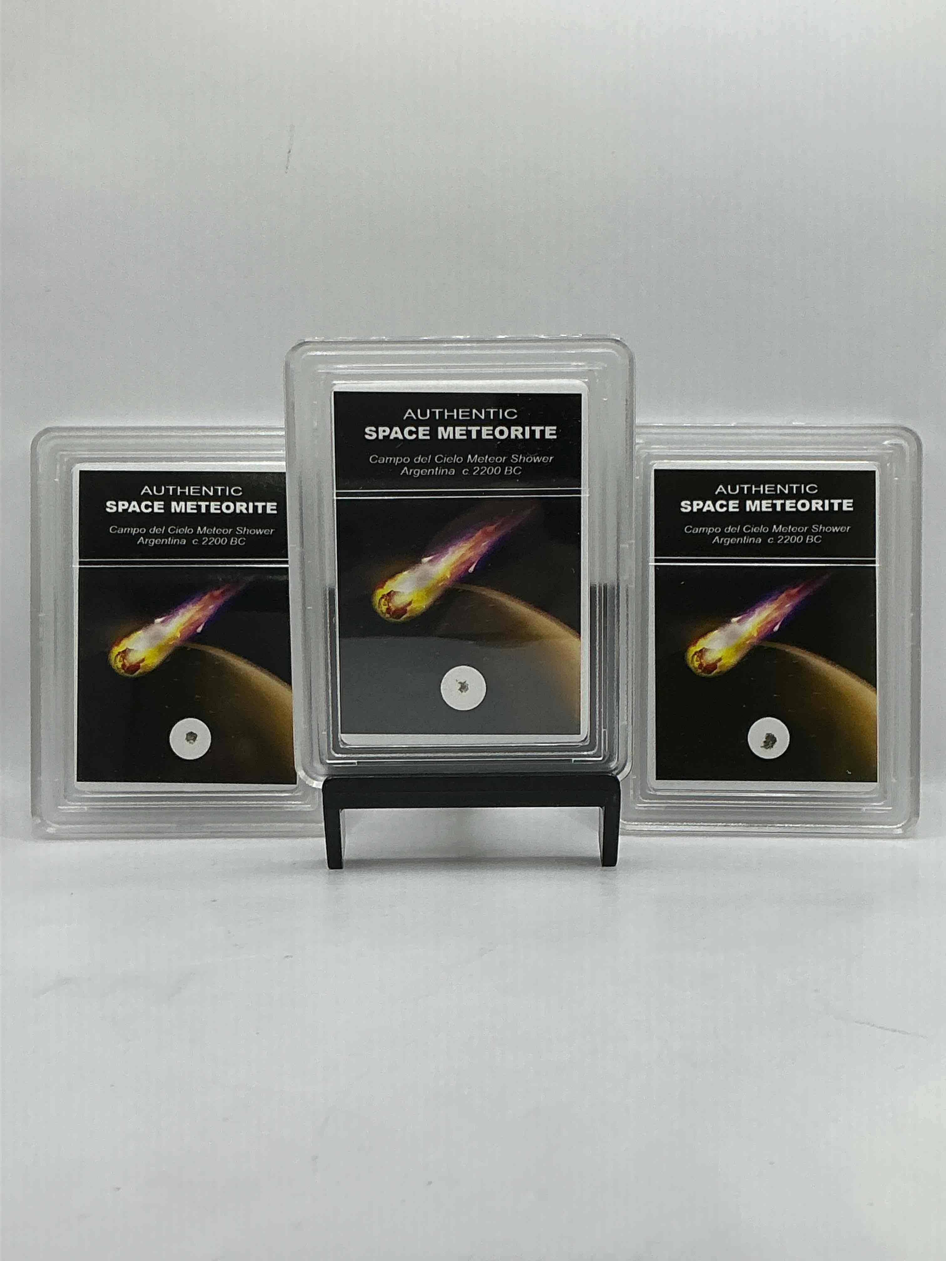 meteorite, authentic & very rare! genuine meteorite fragment discovered in argentina in the year 2200 bc! this meteorite is thought to have fallen from space to earth around 4000  years ago! your chance to own an authentic, super rare, meteorite fragment from outer space!