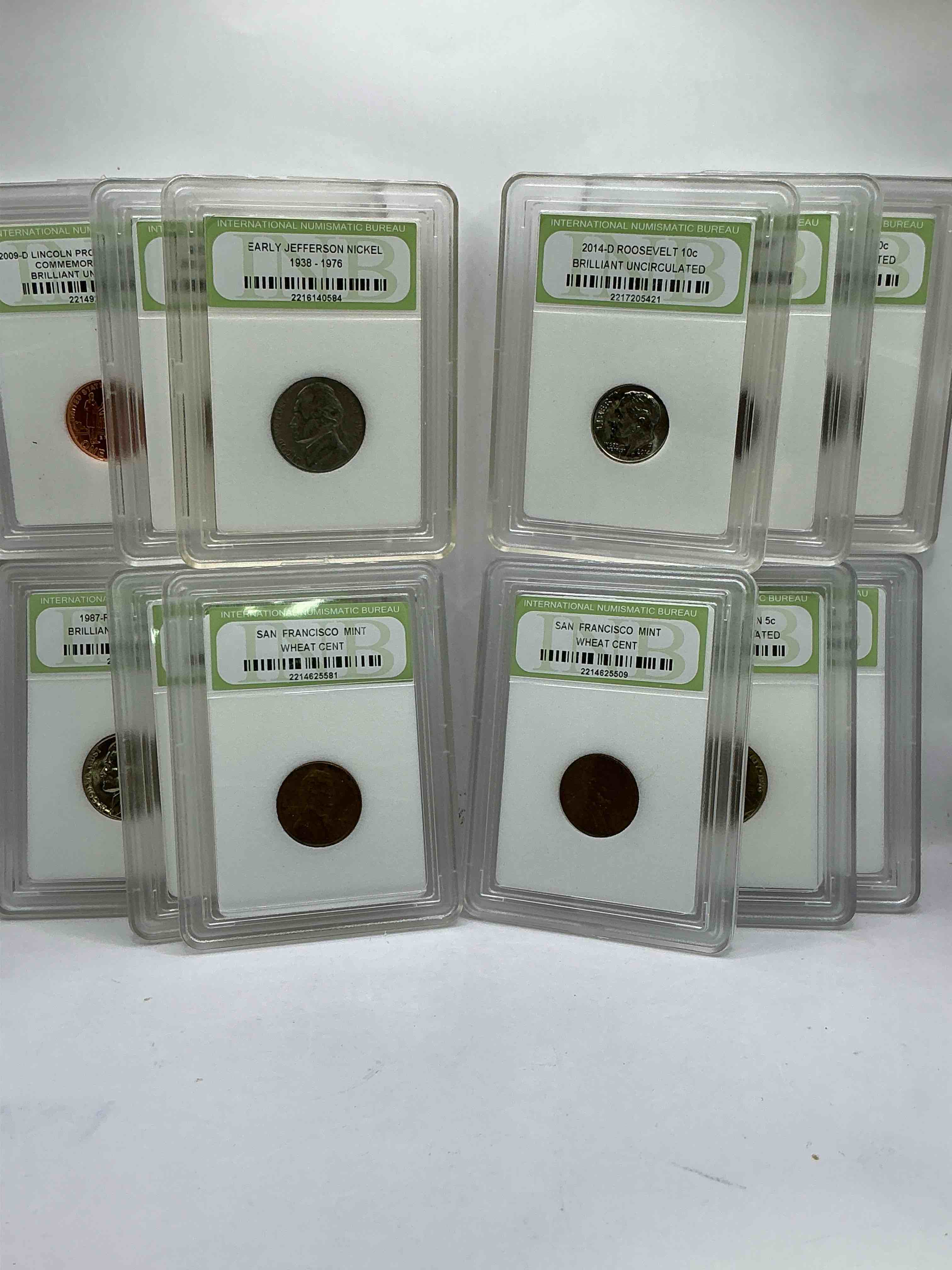 Condition photo showing New/Like New for Collector's Dream! 12 Different Rare, Slabbed U.S. Collector Coins In Certified/Catalogued Protective Slab Cases! A Great Way to Build An Incredible Collection Of Protected, Rare U.S. Coins! Great For The Coin Fan & Collector!