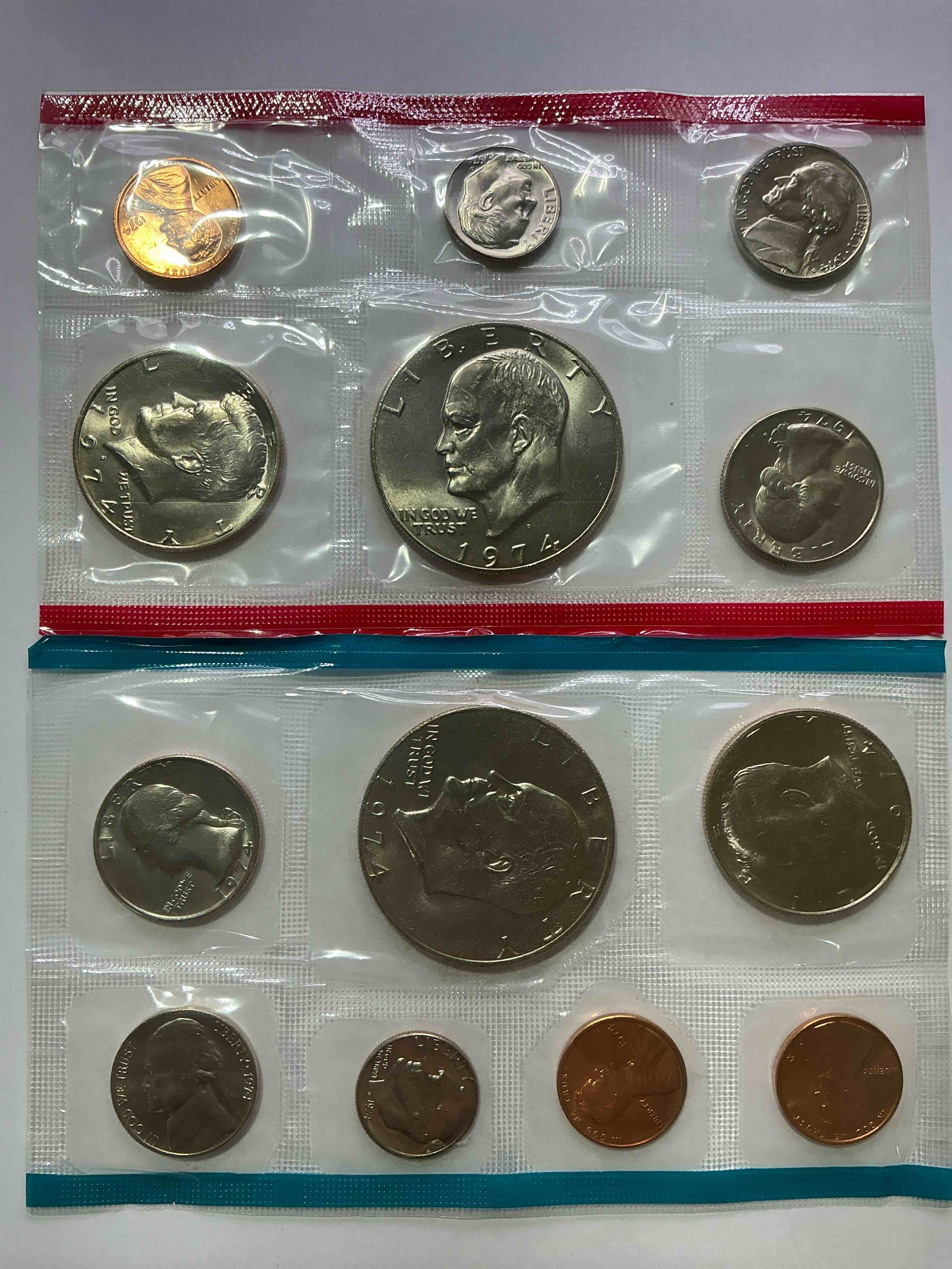 1974 mint coins! 13 coin lot, all uncirculated! pennies, quarters, nickels & dimes! wow!