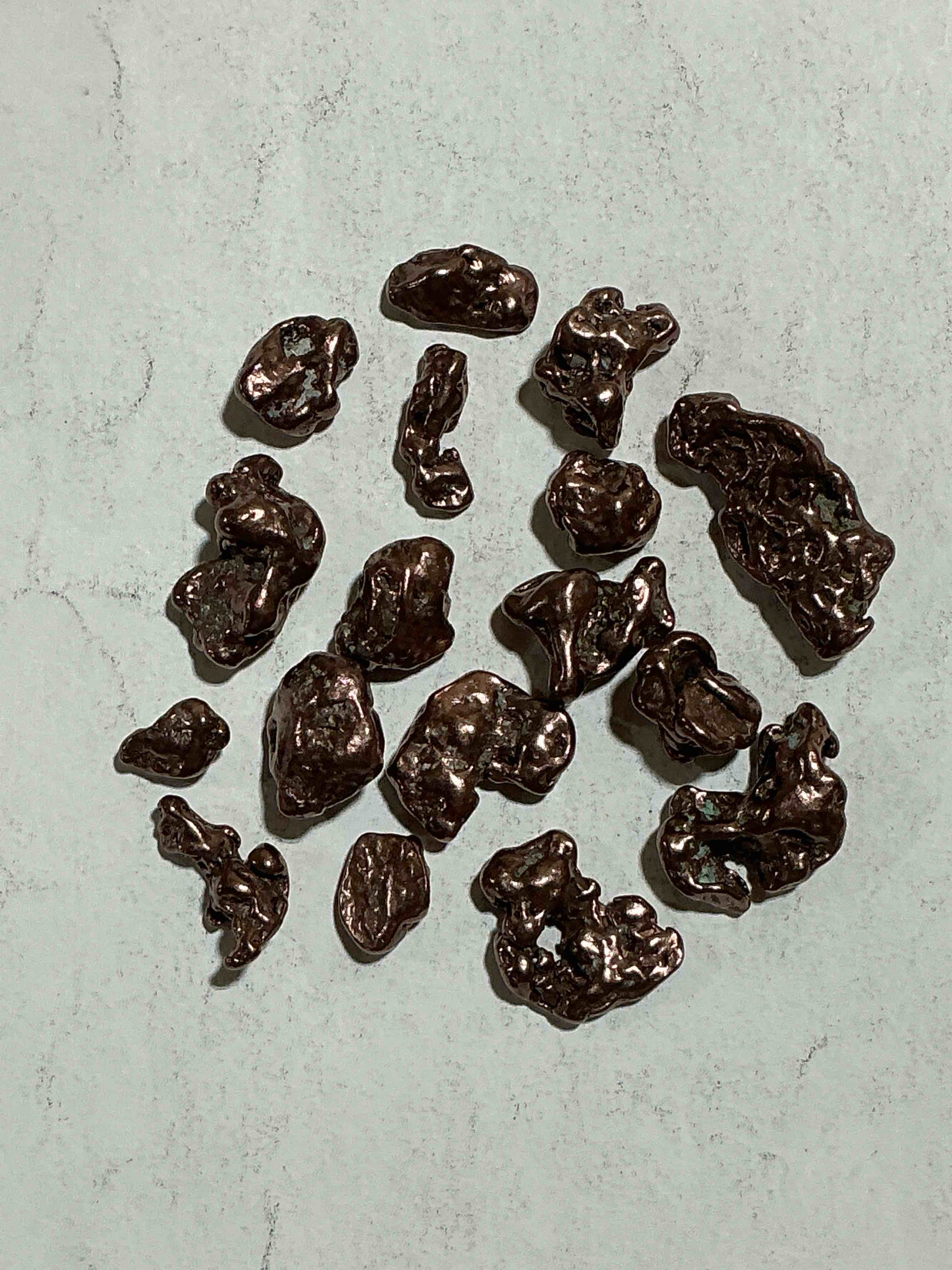 Condition photo showing Good Condition for Copper Nuggets In Rare Form! Check Out These Rarely Seen Approximately .999 Copper Nuggets Direct From Prospecting In Copper Harbor, Michigan! Copper In Nugget Form Is Rarely Seen & Each Piece Is Completely Unique. A Great Investment In Fine U.S. Michigan Copper & Also Really Cool Conversation Pieces!