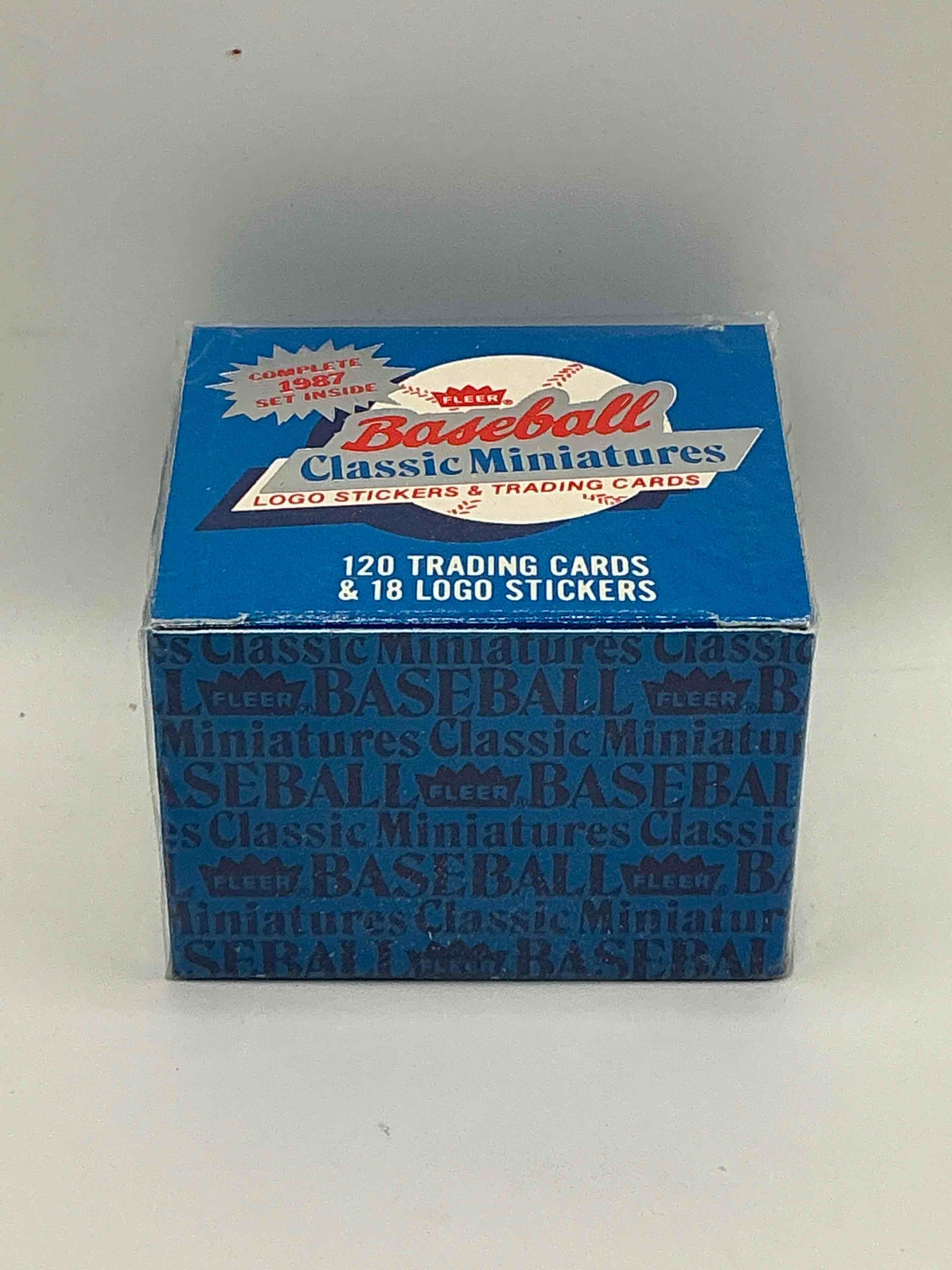 1987 miniature baseball complete sets! logo & sticker trading cards! fleer 1987 mini baseball boxes!