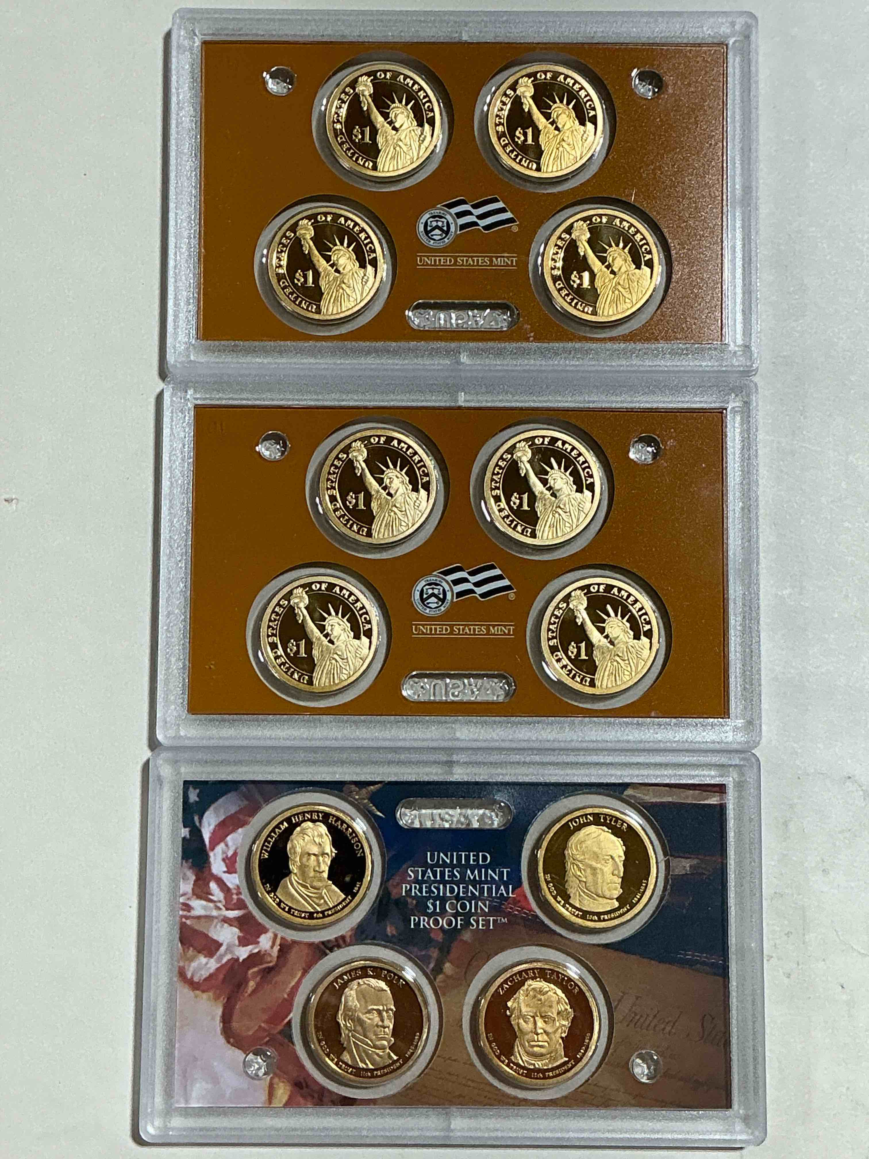 2007-09 presidential mint sets! four coins each set, encased in plastic… ultra rare! these coin sets are rare & hard to find, perfect to add to any collection!