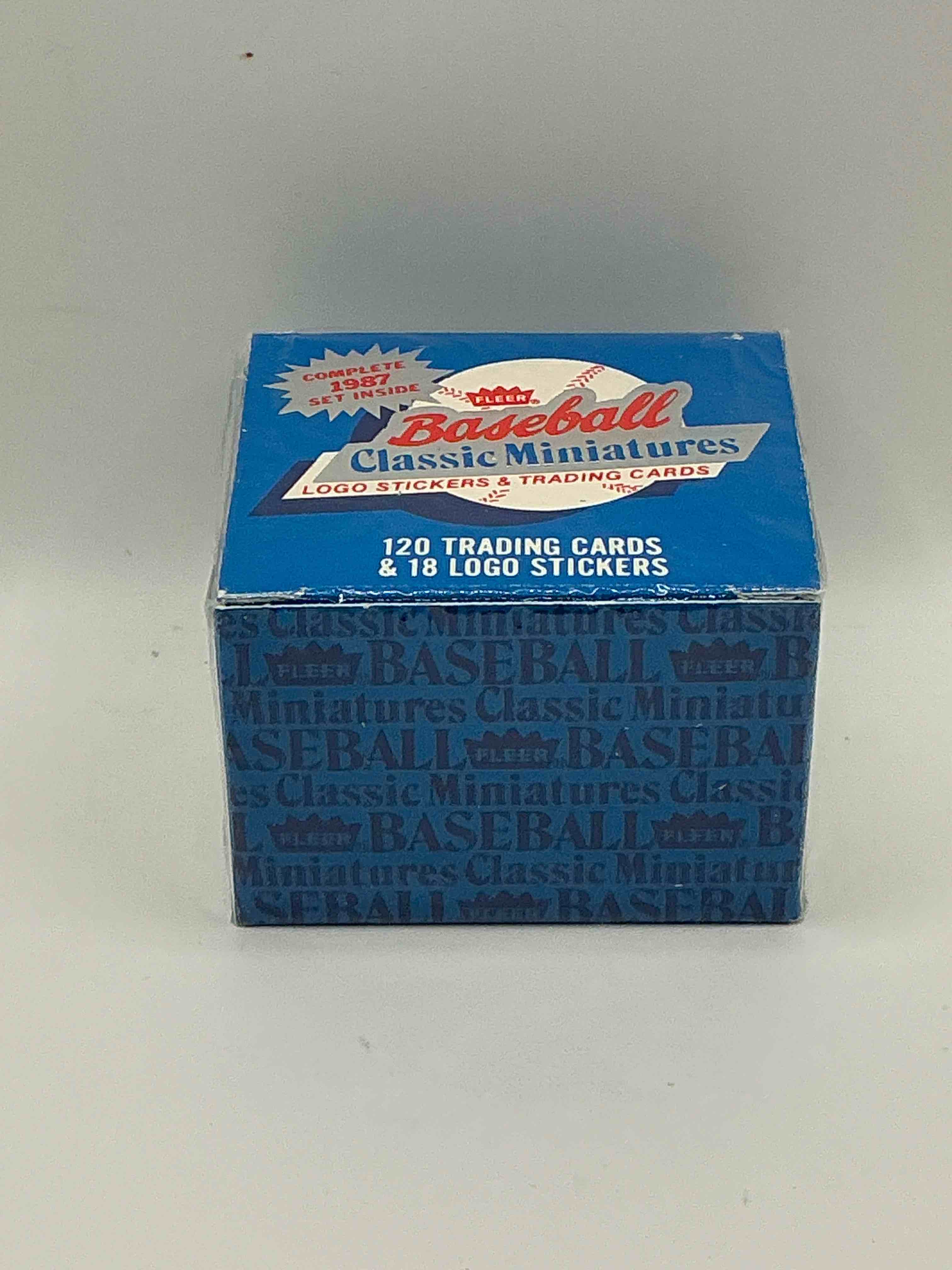 1987 miniature baseball complete sets! logo & sticker trading cards! fleer 1987 mini baseball boxes!