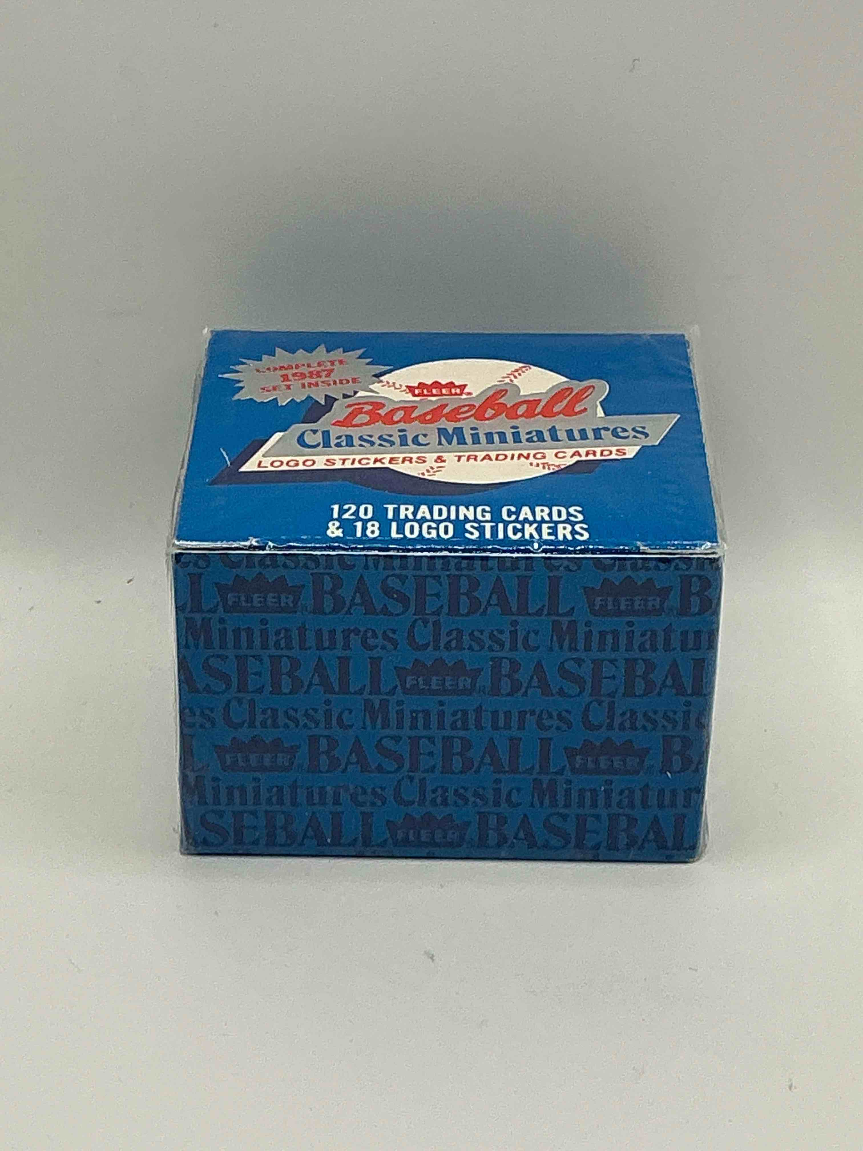 1987 miniature baseball complete sets! logo & sticker trading cards! fleer 1987 mini baseball boxes!