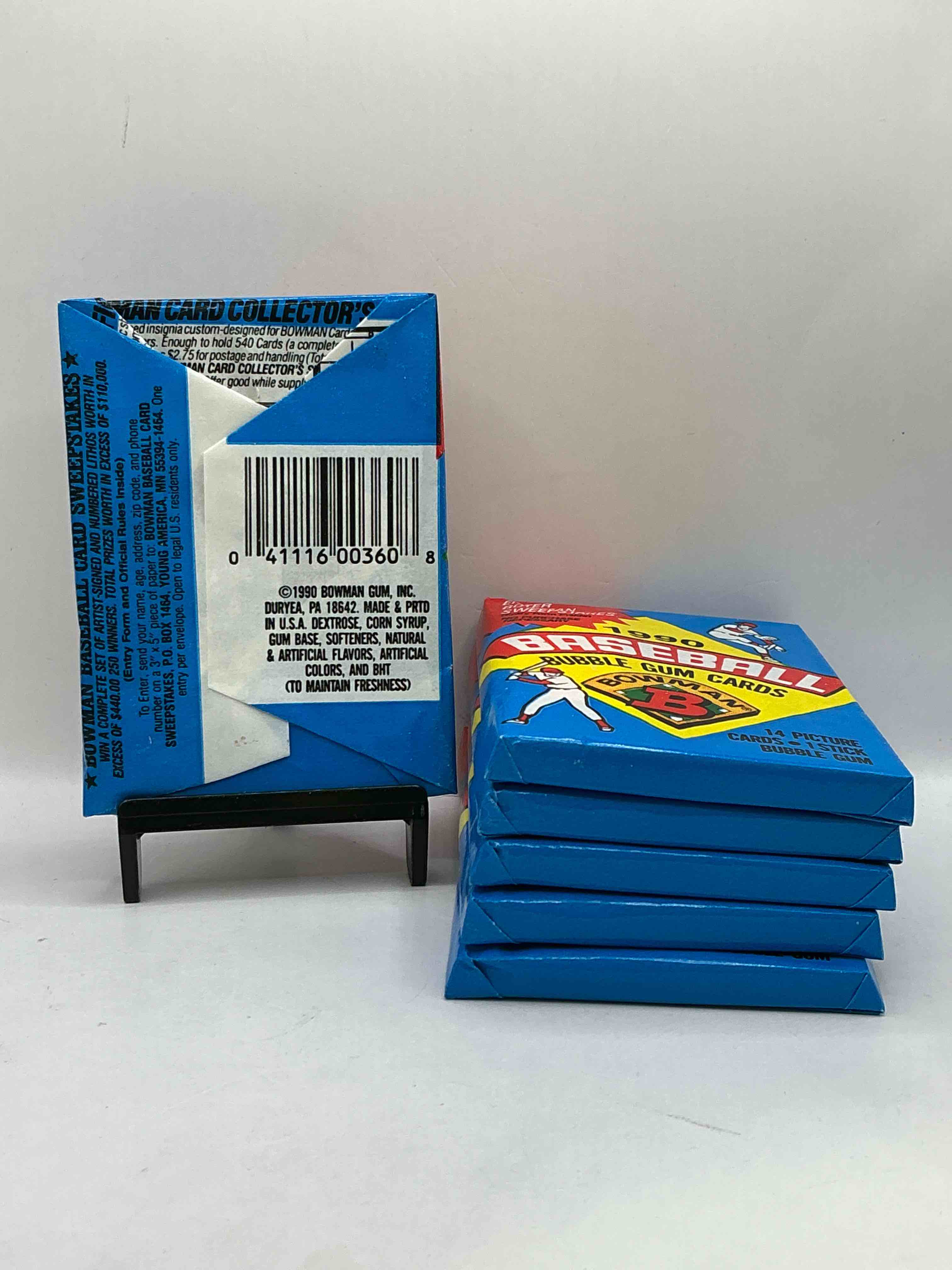 Condition photo showing New/Like New for 1990 Bowman Baseball Unopened Sports Card Wax Packs! Direct From Original Box! Look For Frank Thomas & Larry Walker Rookie Cards!