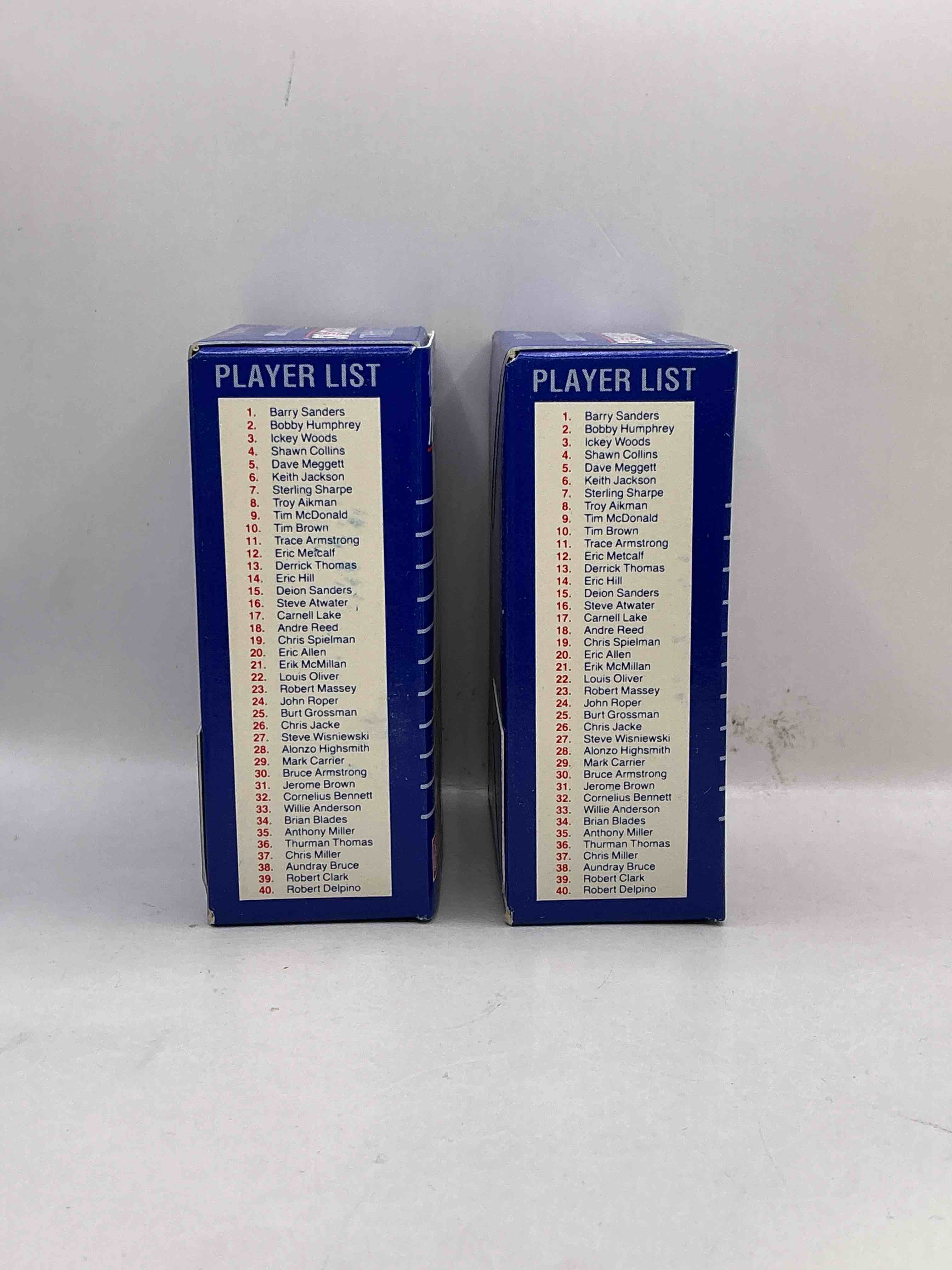 Condition photo showing New/Like New for 1990 Score NFL Football Young Superstars! Barry Sanders, Troy Aikman, Derrick Thomas, Sterling Sharpe, Ickey Woods, Andre Reed & More! Awesome Score Boxes!