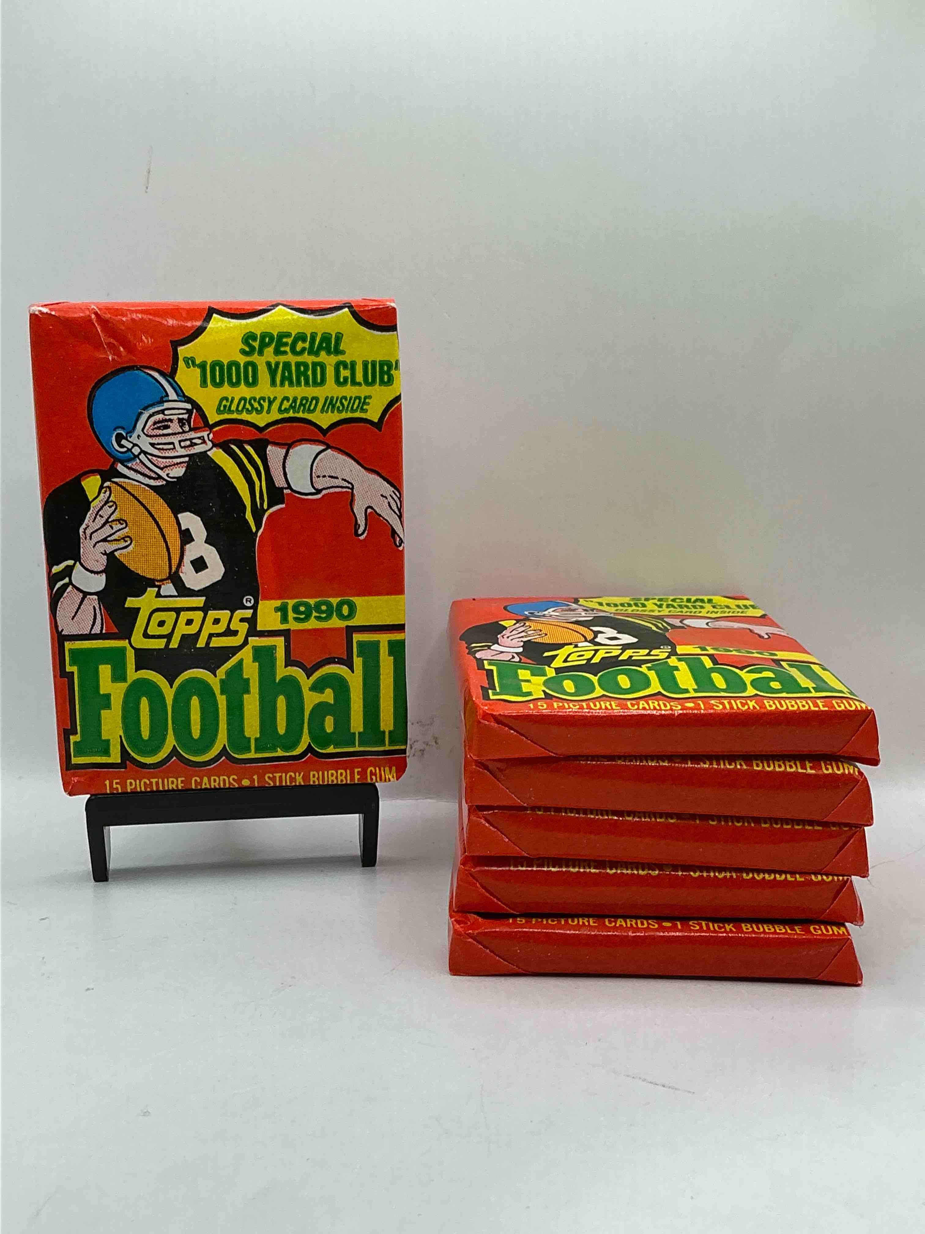 The Last Year Of Football Wax! Joe Montana, Emmitt Smith & Barry Sanders!? 1990 Topps Football Unopened Sports Card Wax Pack, Direct From Original Retail Box! Getting Hard To Find! Search For Early Barry Sanders & Jerry Rice & So Much More!