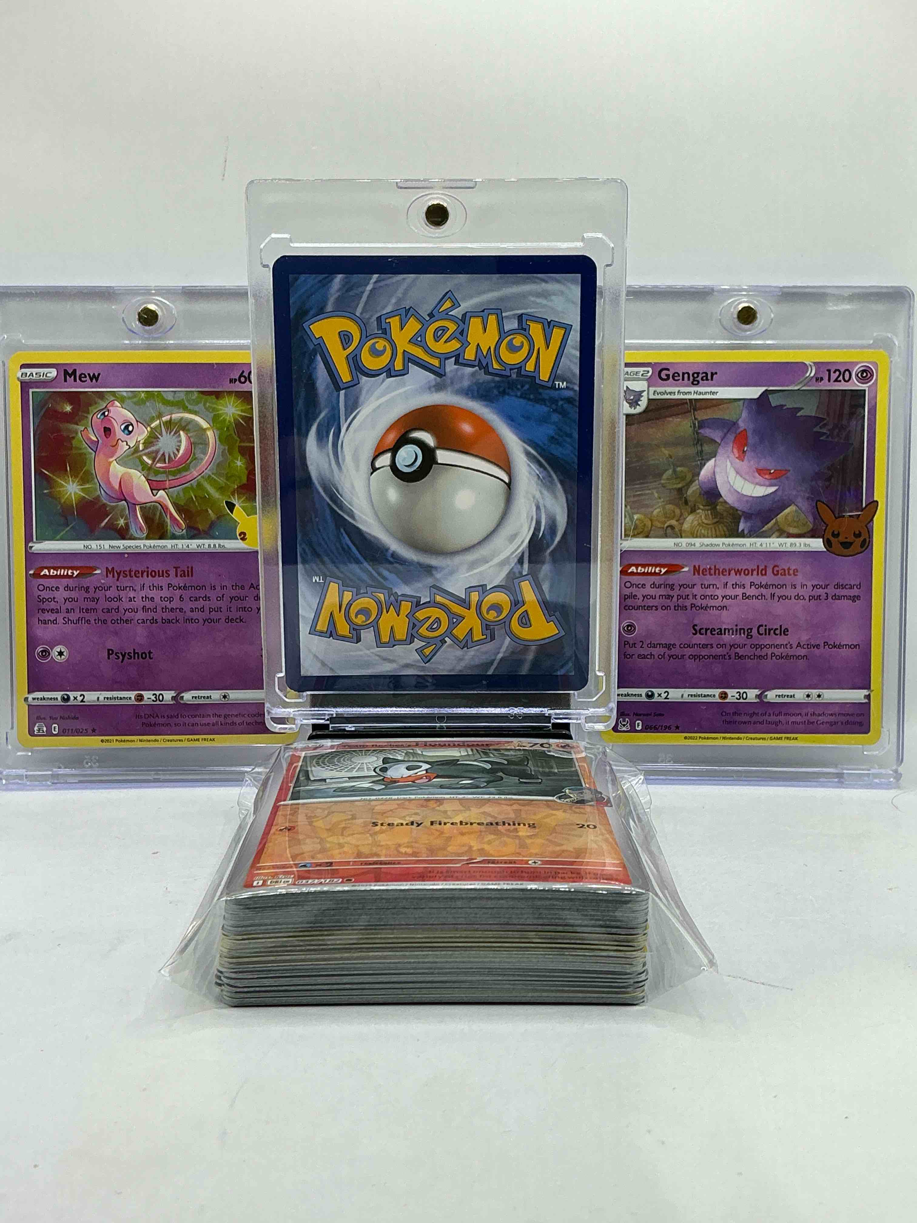 Condition photo showing New/Like New for Pokémon Palooza! Pikachu Party! Gengar, Mew & Pikachu Holos! Insane 50 Card Lot Includes Commons, holos, Legends & More!