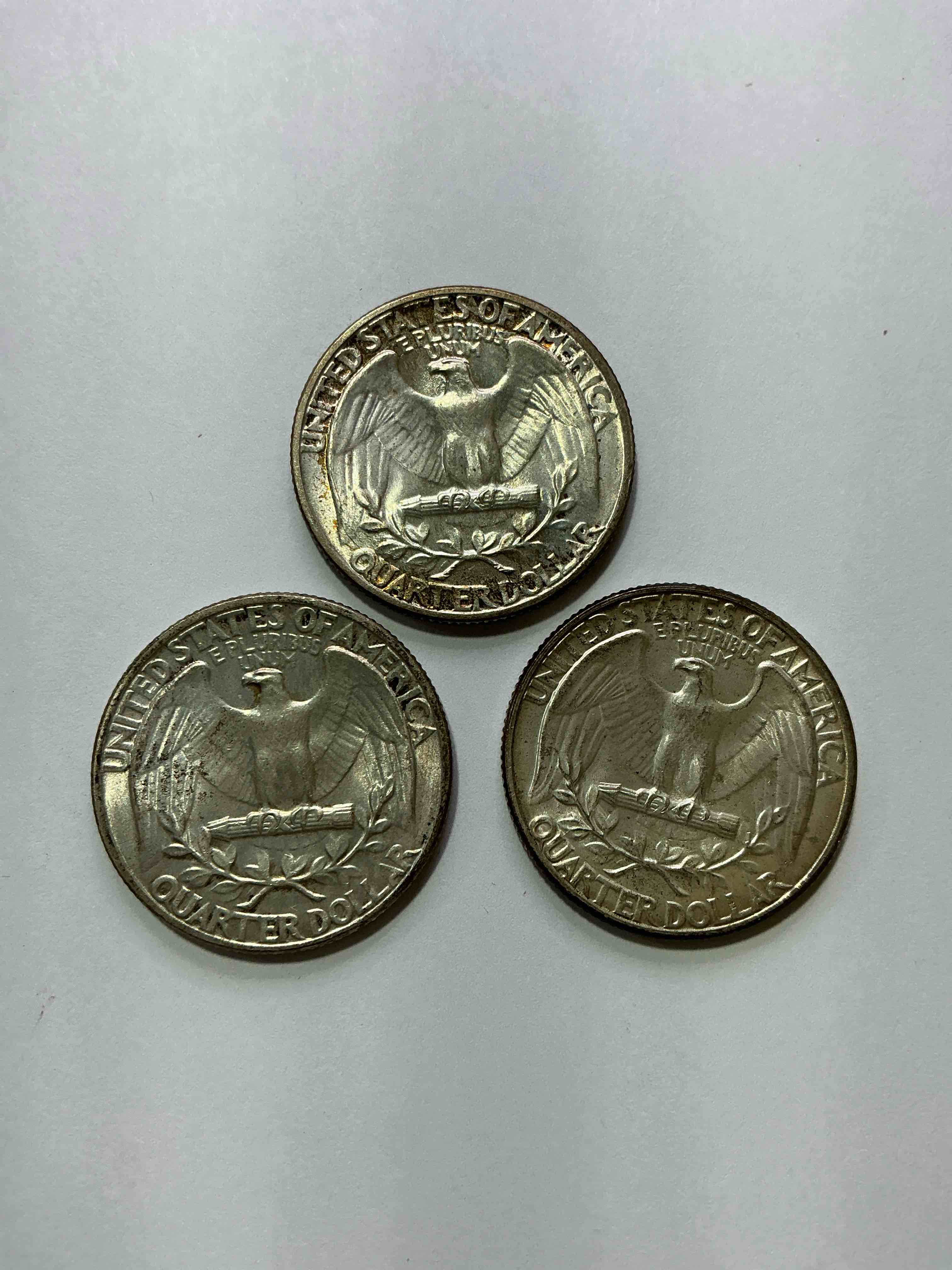 Condition photo showing Good Condition for George Washington Brilliant Silver! Pre 1965 U.S. Quarter Dollar Coins Were Actually Silver, Here Are Two Great Examples Of Awesome, Pristine George Washington Silver Quarters, Stunning & Circulated! Rare Mints! Great For Investing In Precious Metals! These Coins Were Minted At 90% Silver and 10% Copper, Giving Them A Net Weight Of .18084 Ounces Of Pure Silver Per Coin! Very Hard To Find & Stunning! Invest In Fine U.S. Silver!