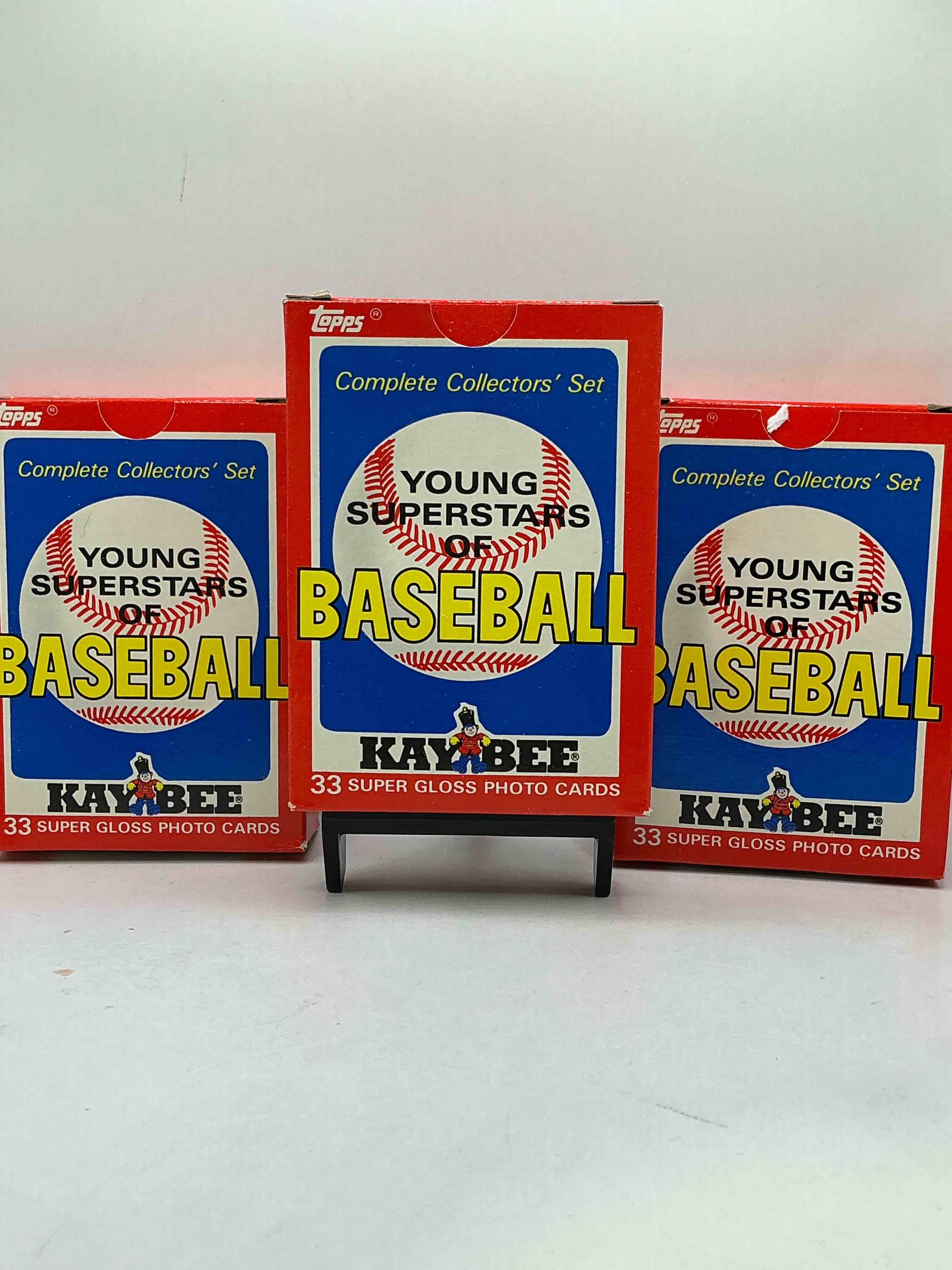 young superstars! mlb boxes! 33 card complete collector’s set! includes vince coleman, tony gwynn, don mattingly, kirby puckett, frank viola & more! awesome vintage baseball 1986 young superstars box!
