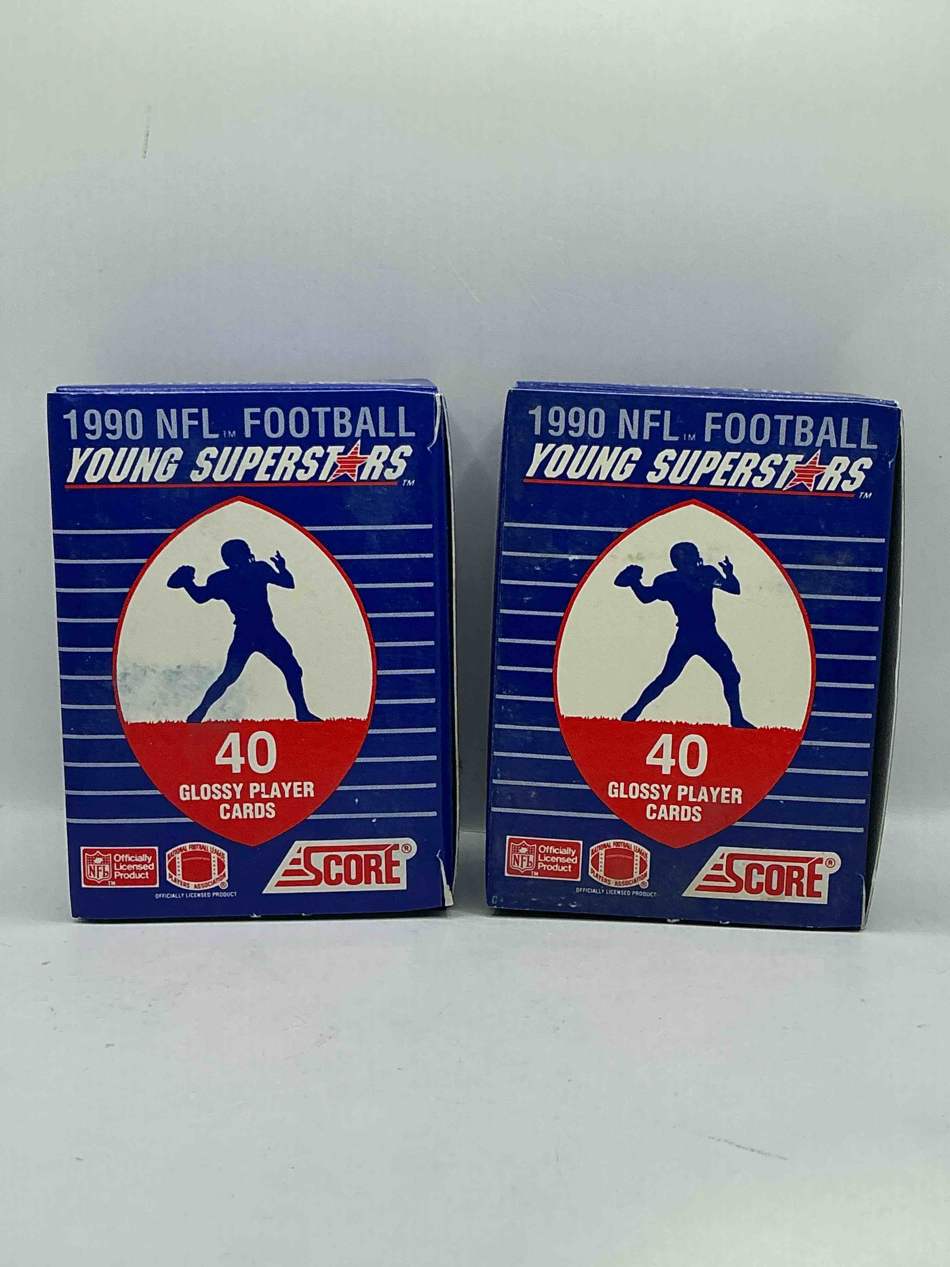 1990 score nfl football young superstars! barry sanders, troy aikman, derrick thomas, sterling sharpe, ickey woods, andre reed & more! awesome score boxes!
