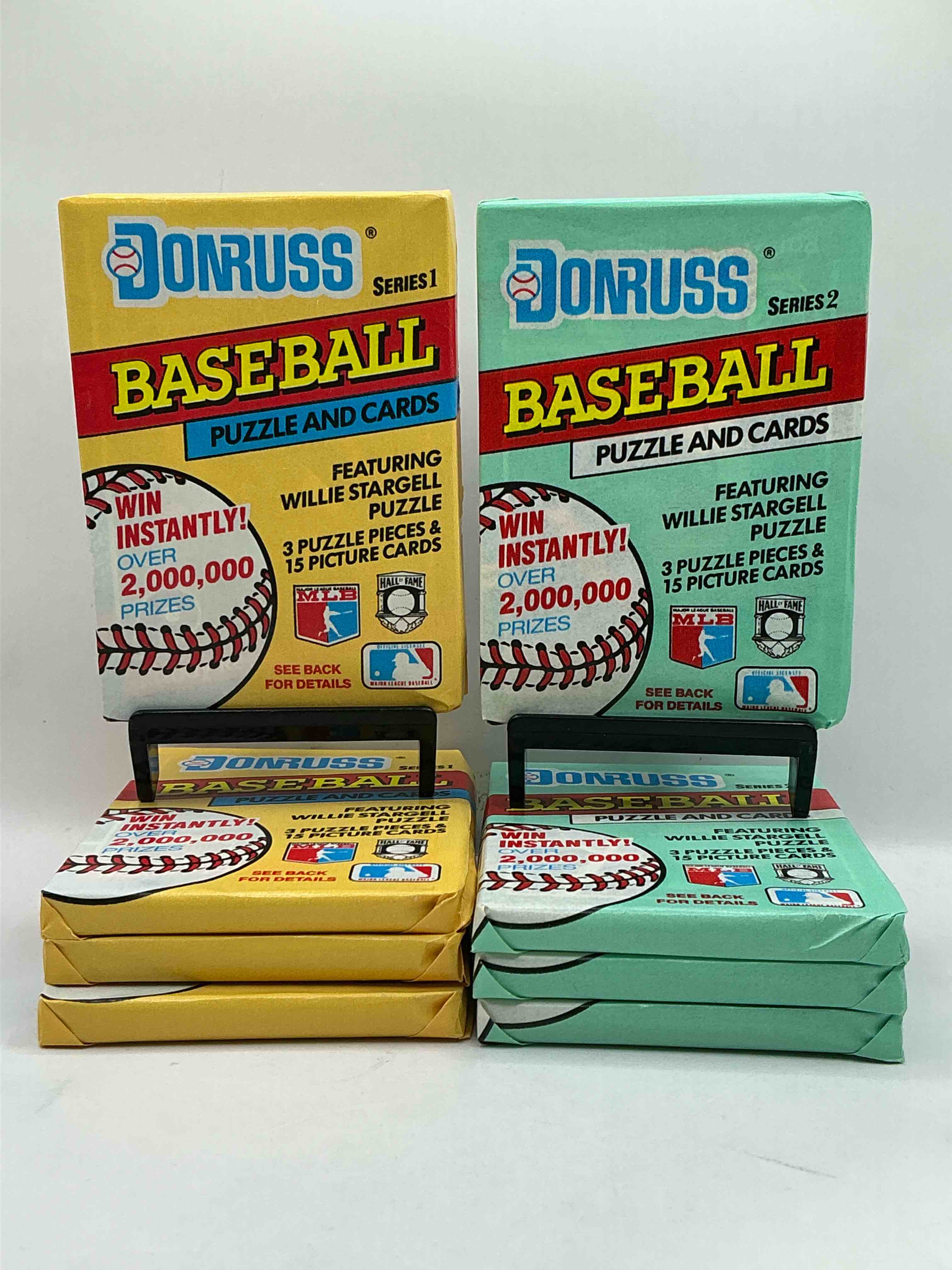 wow! 1991 donruss series 1 & 2 unopened baseball card wax packs! direct from original box! search for valuable ken griffey jr. sports trading cards!