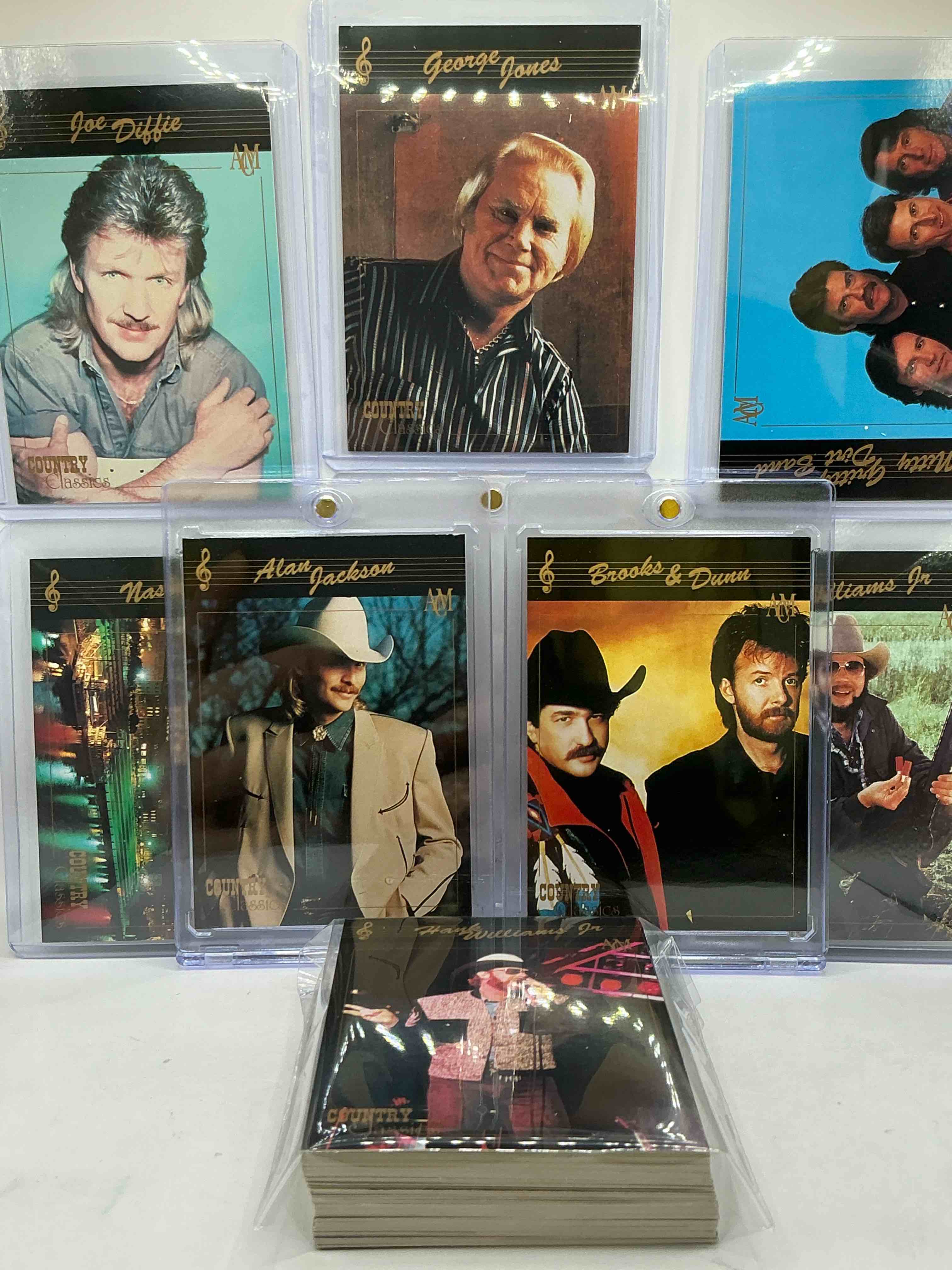 Condition photo showing New/Like New for Hank Williams Jr! Alan Jackson! NO WAY! Country Music Craziness! Olivia Newton John, George Jones, Nitty Gritty, Nashville Skyline, Joe Diffe & More! Insane 50 Card Country Music Lot! 1992 Cards, Some Of The Biggest Names In The Country World! PERFECT For Vintage, Authentic & Real Country Fans! 