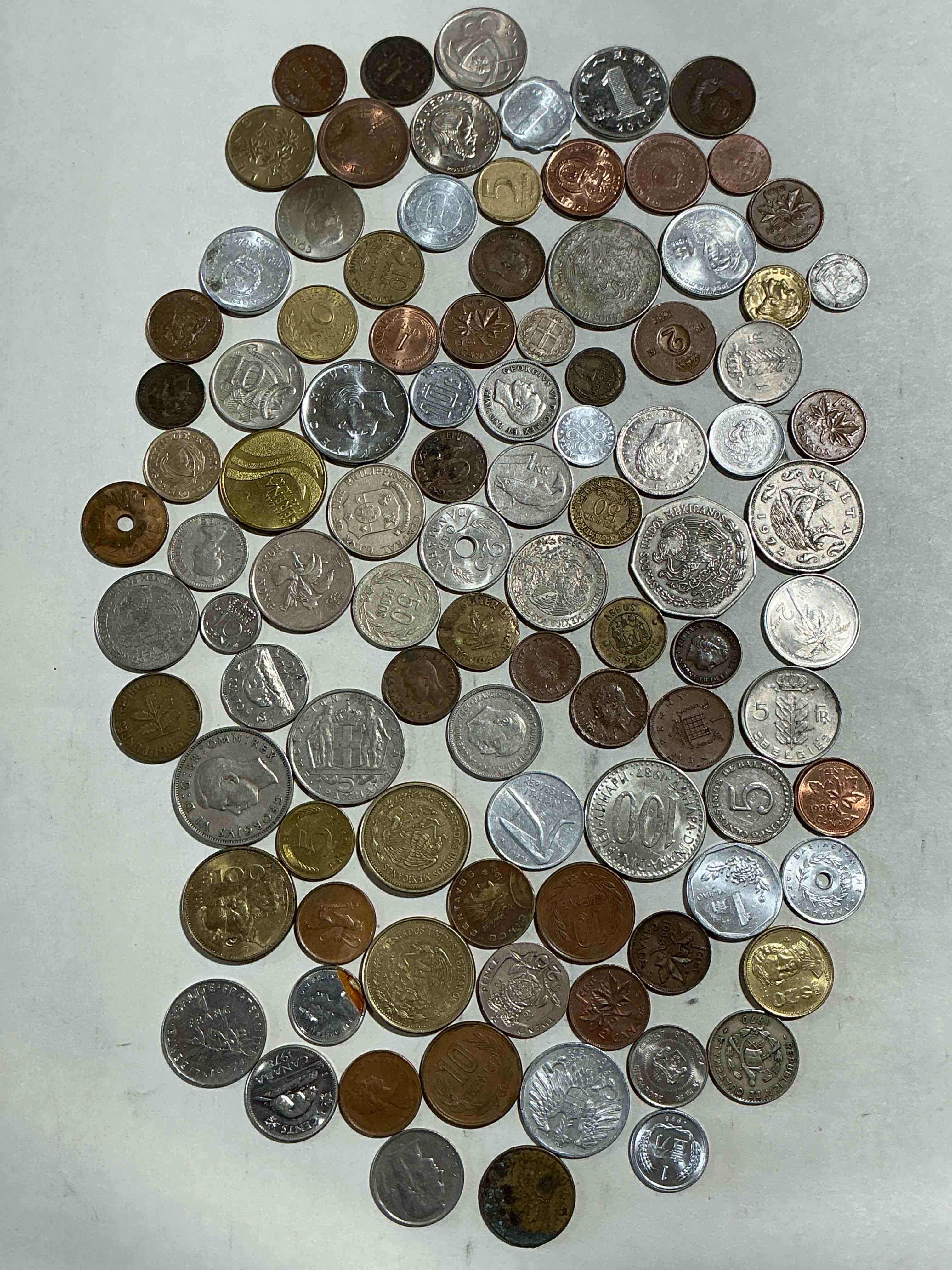 Condition photo showing Good Condition for World Coins, Antique & Vintage! Each Lot Is Unique! Many Different Years, Countries, Sizes & Exotic Places. This Cool Collection Of Antique Coins From Around The World Is Loads Of Fun! Have Fun Identifying Each Coin & Country As A Great Educational Tool! A Great Investment Too!