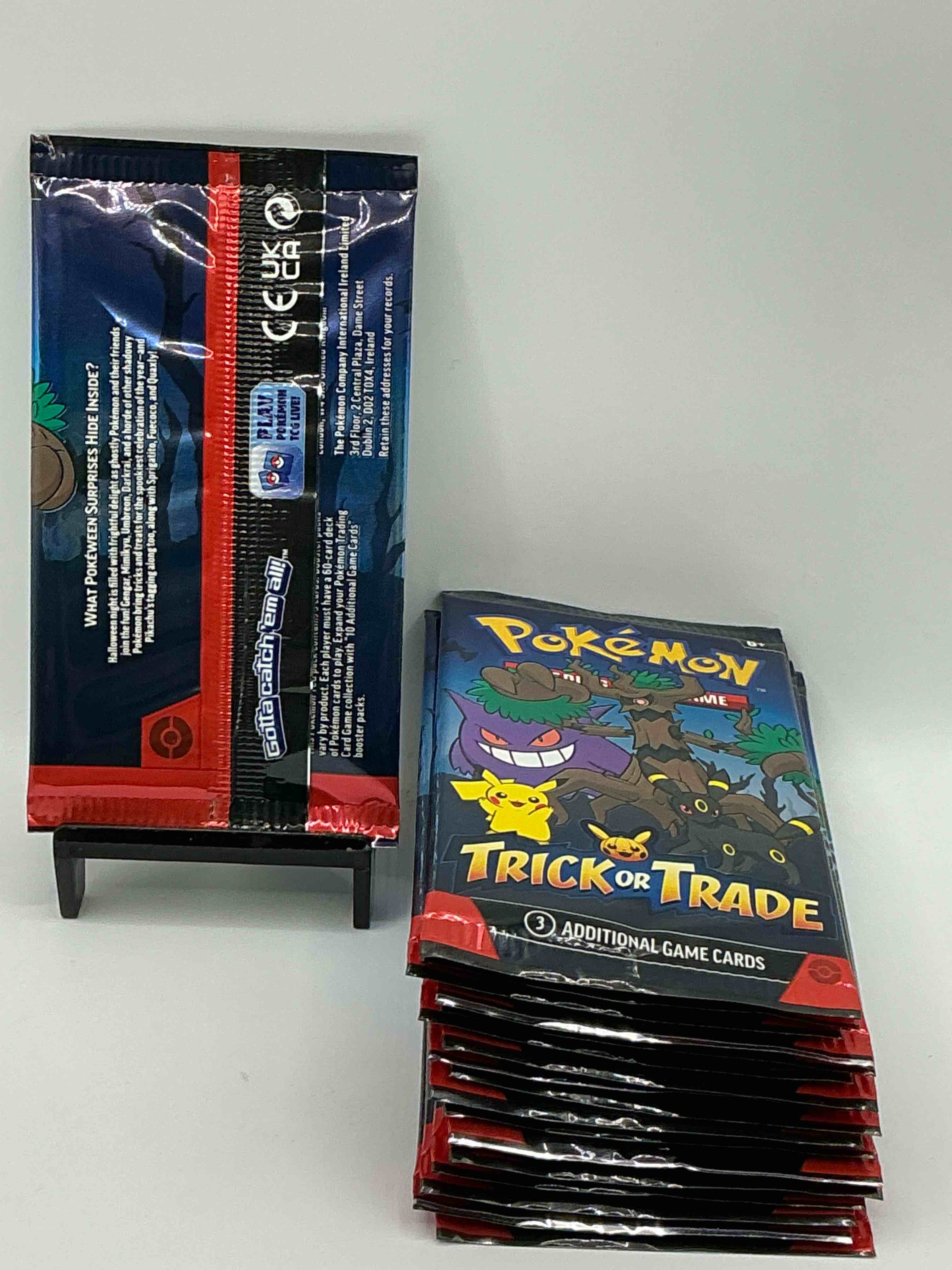 Condition photo showing New/Like New for Pokémon Packs! Spooky Trick Or Trade Unopened Packs! 3 Cards Per Pack, From 2024! Look For Legendary Monsters!