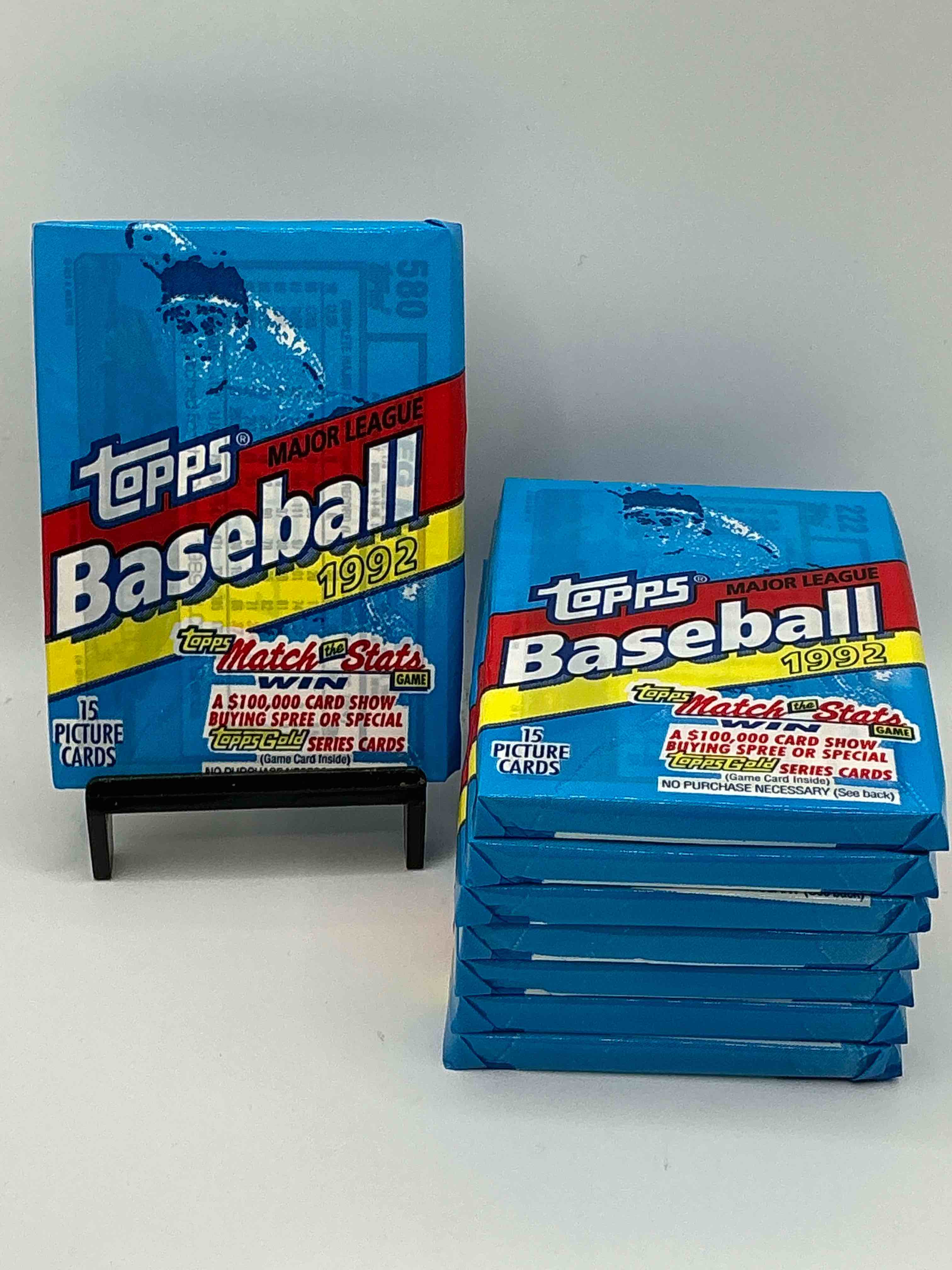 1992 topps baseball gold! rare 15 cards per pack, with the possibility for some big names inside! search for nolan ryan, ken griffey jr, don mattingly & more!crazy 1992 topps baseball gold!