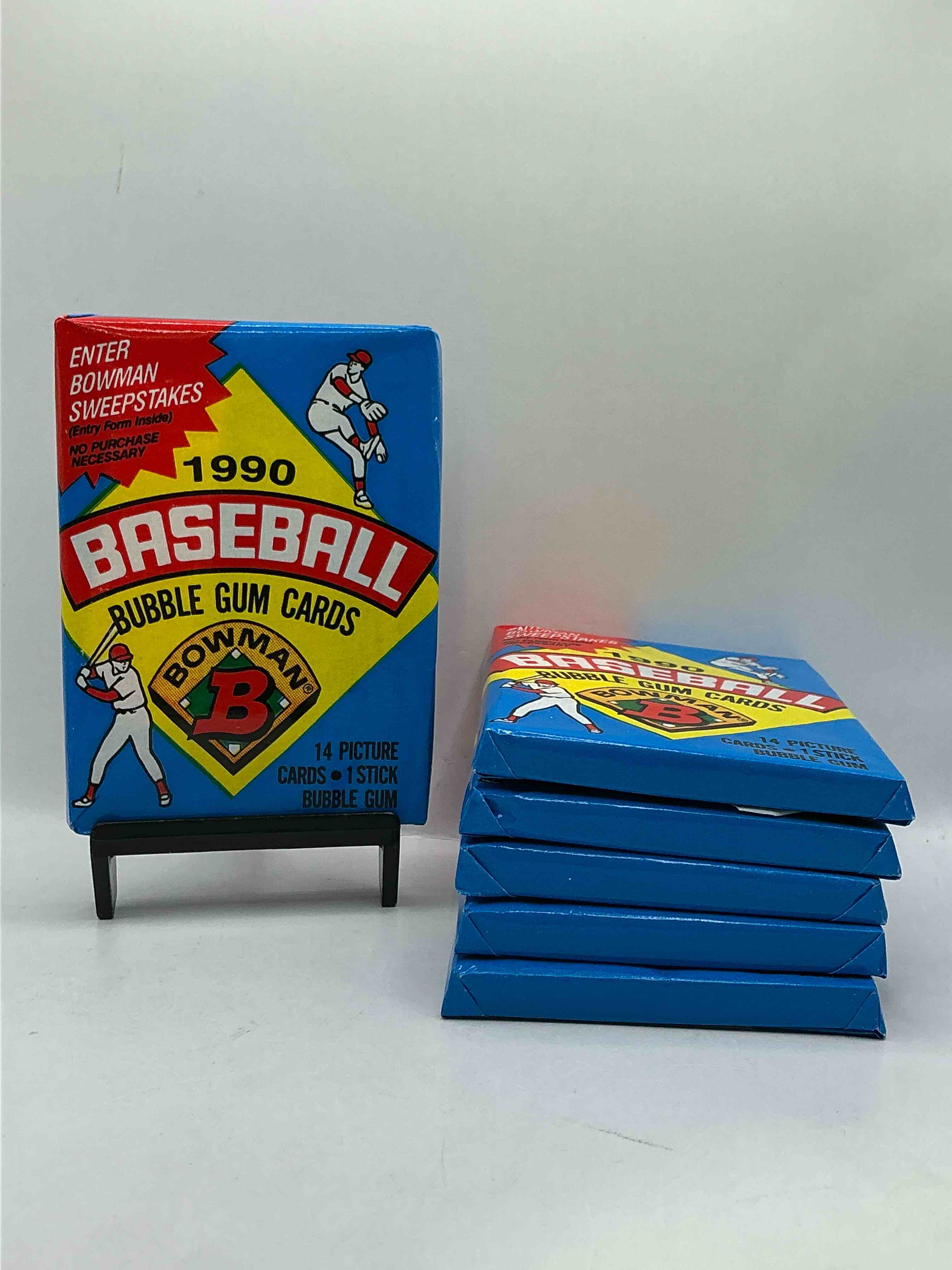 1990 bowman baseball unopened sports card wax packs! direct from original box! look for frank thomas & larry walker rookie cards!