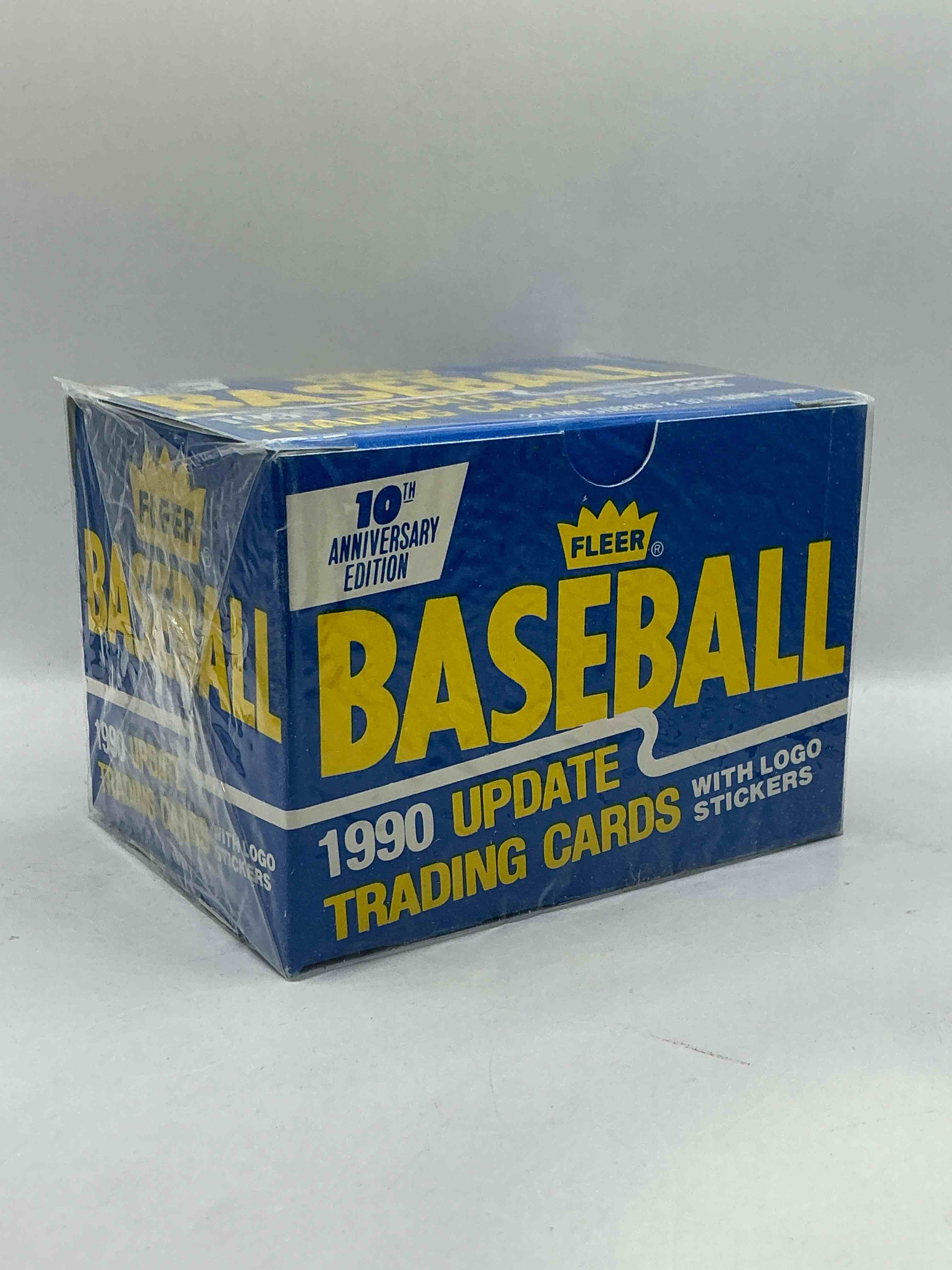 1990 update trading cards! 132 cards! fleer baseball unopened sports card original box! search for valuable collectible ken griffey jr cards! logo & sticker cards included! 10th anniversary edition! 