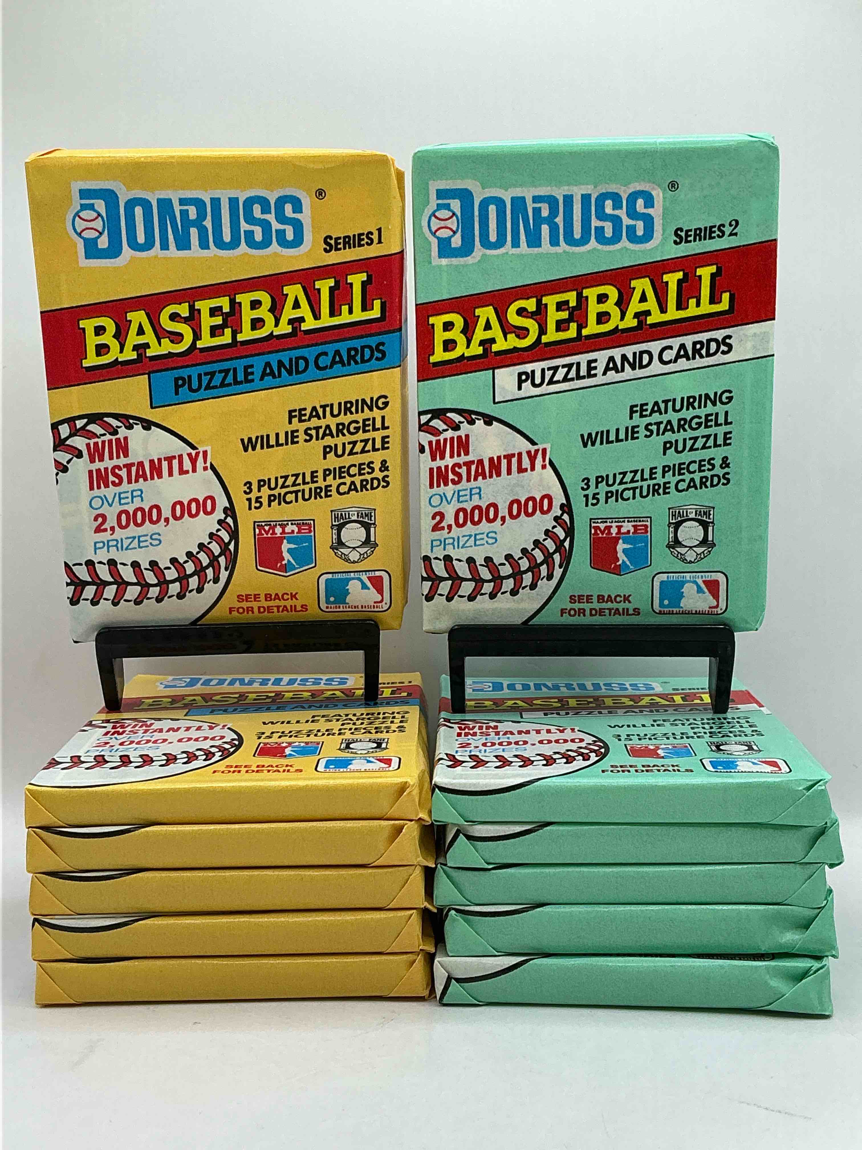 wow! 1991 donruss series 1 & 2 unopened baseball card wax packs! direct from original box! search for valuable ken griffey jr. sports trading cards!