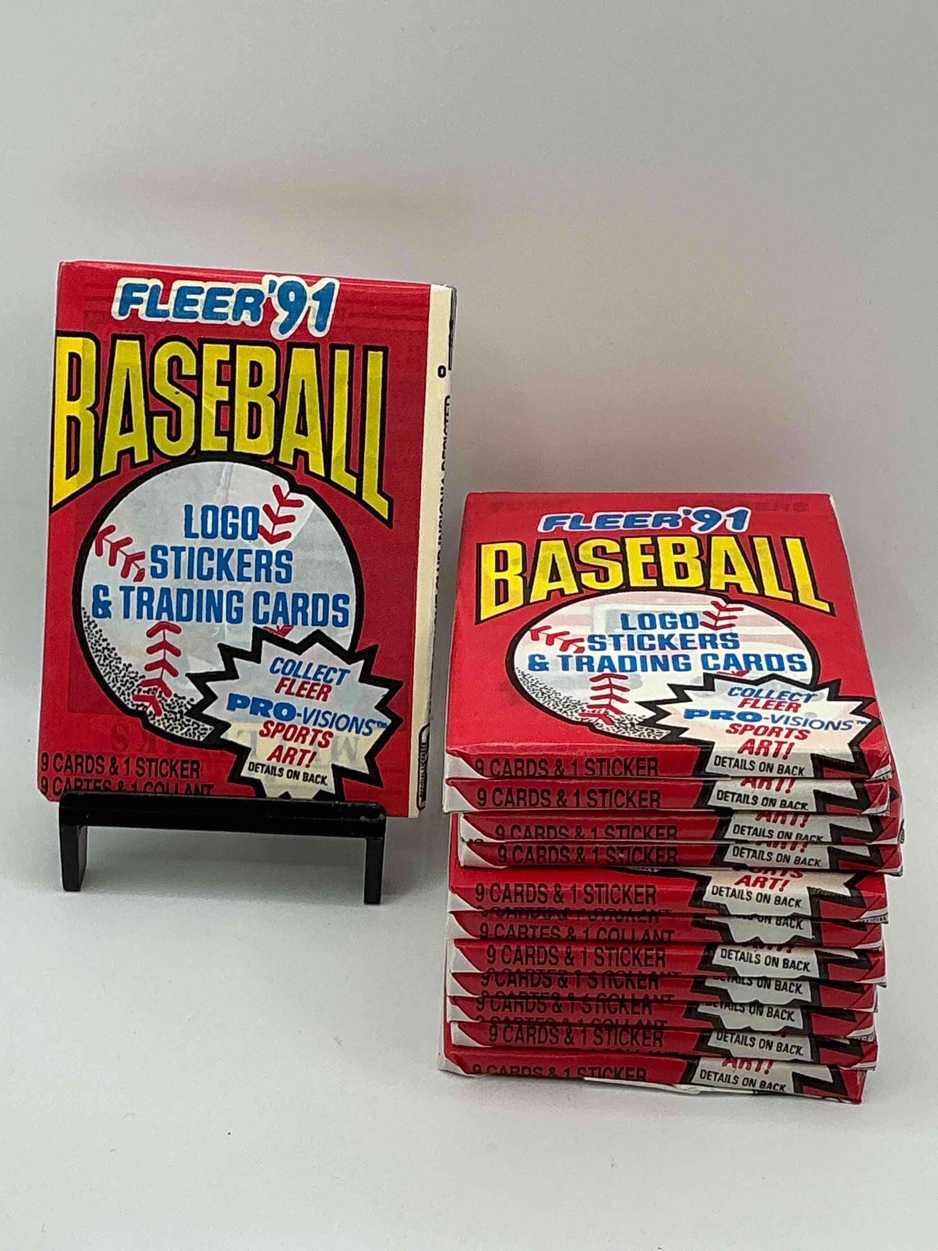 1991 fleer baseball unopened wax pack, direct from original sealed retail case search for griffey jr. & barry bonds "generation stars" combo card #710 (psa 10 value $200), nolan ryan, don mattingly & so much more!