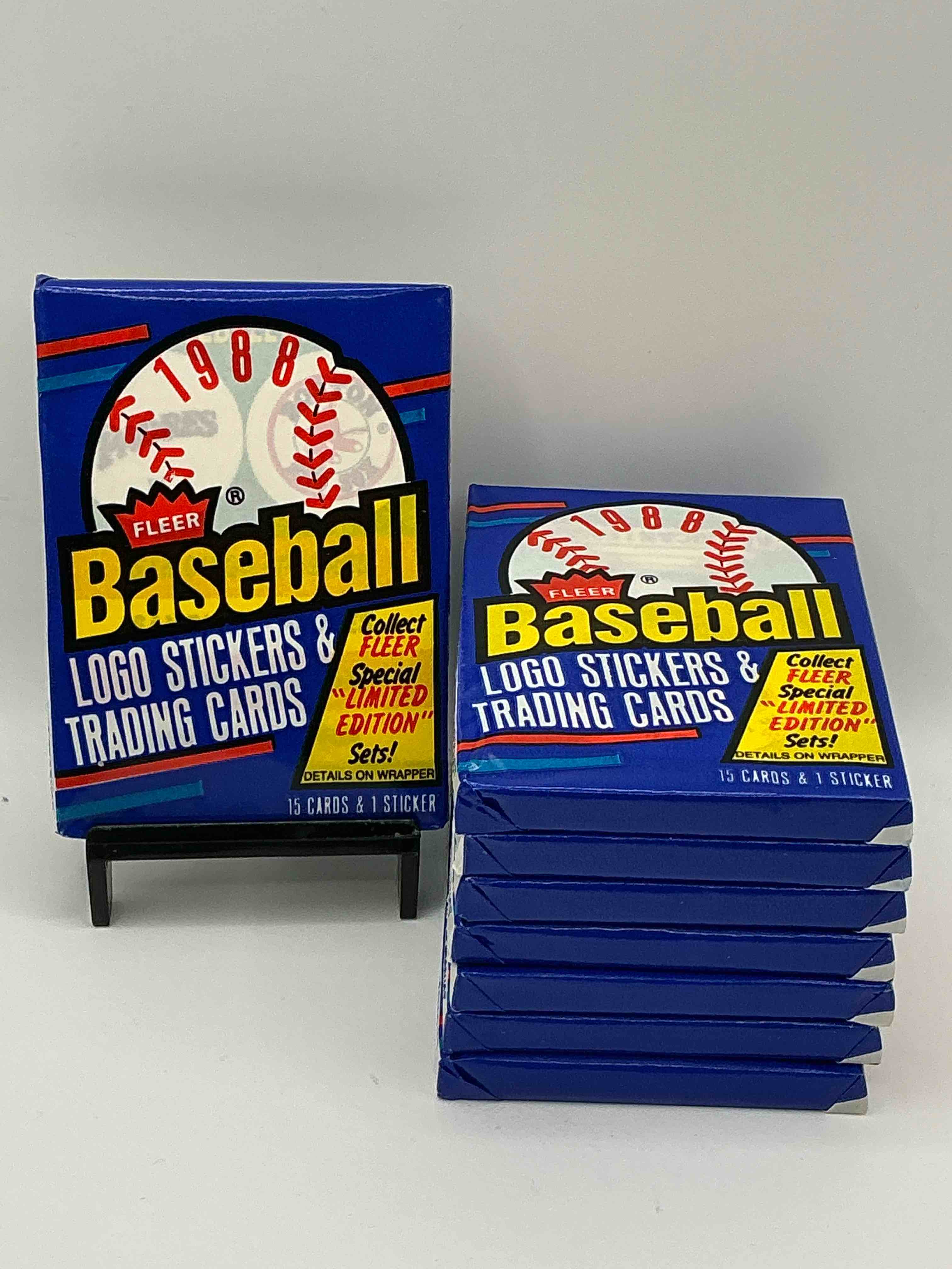 80's vintage! 1988 fleer baseball unopened packs! direct from original box! search for valuable don mattingly & nolan ryan cards!