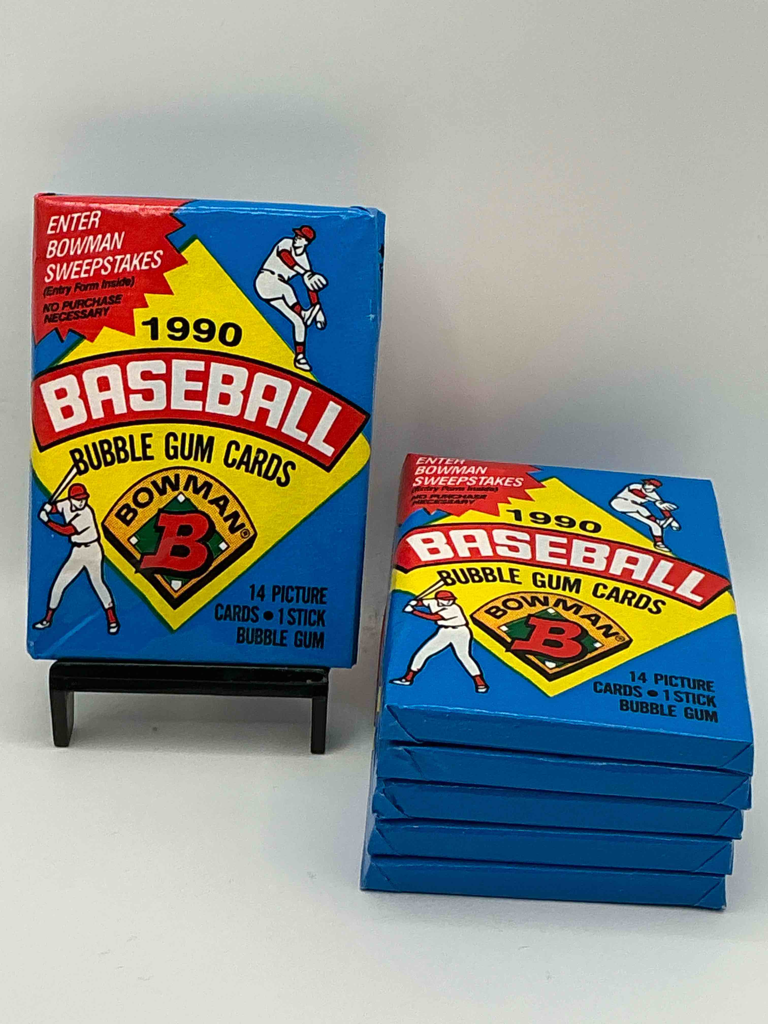 1990 bowman baseball unopened sports card wax packs! direct from original box! look for frank thomas & larry walker rookie cards!