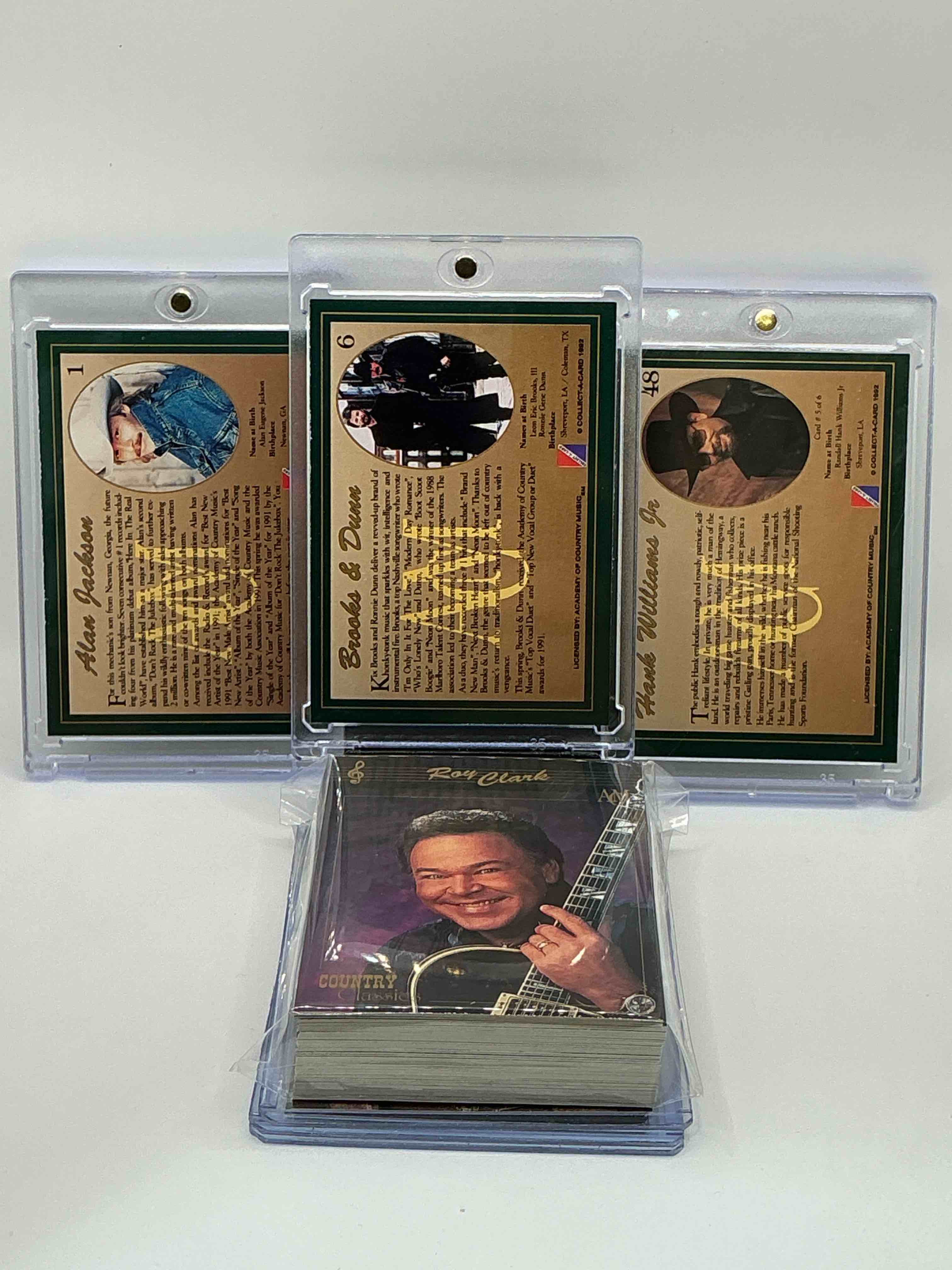Condition photo showing Good Condition for (Only 63) Hank Williams Jr! Brooks & Dunn! Allen Jackson! WOW! Country Classics Series I Collector’s Cards! Originally Wrapped 1992 Collector’s Cards Set, 100 Cards Includes! Limited Edition, Grab Them While You Can!