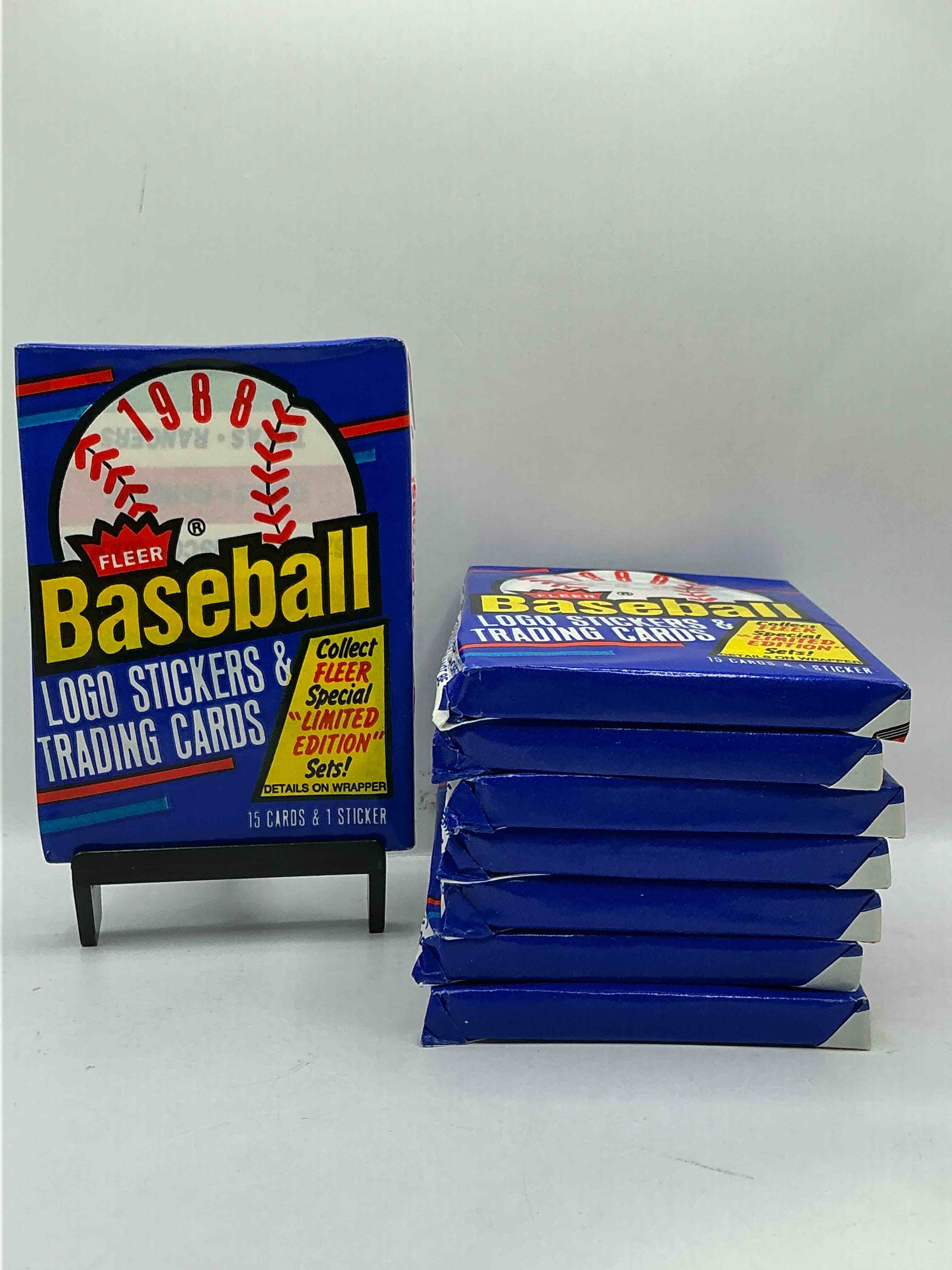 80's vintage! 1988 fleer baseball unopened packs! direct from original box! search for valuable don mattingly & nolan ryan cards!